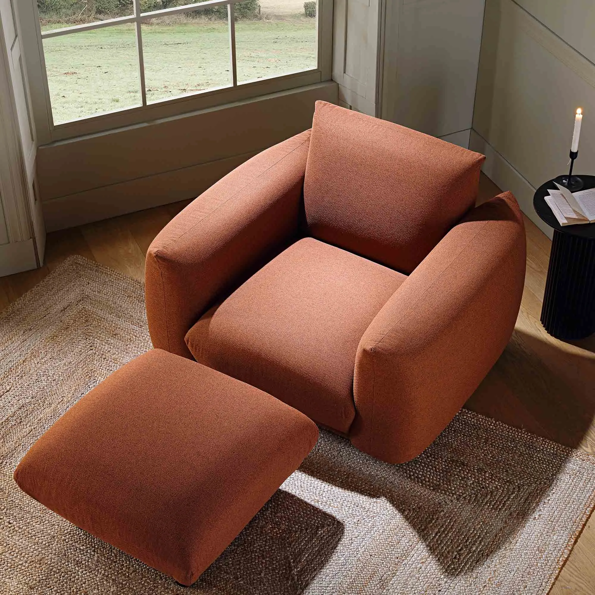 Gianni Armchair, Terracotta Fabric