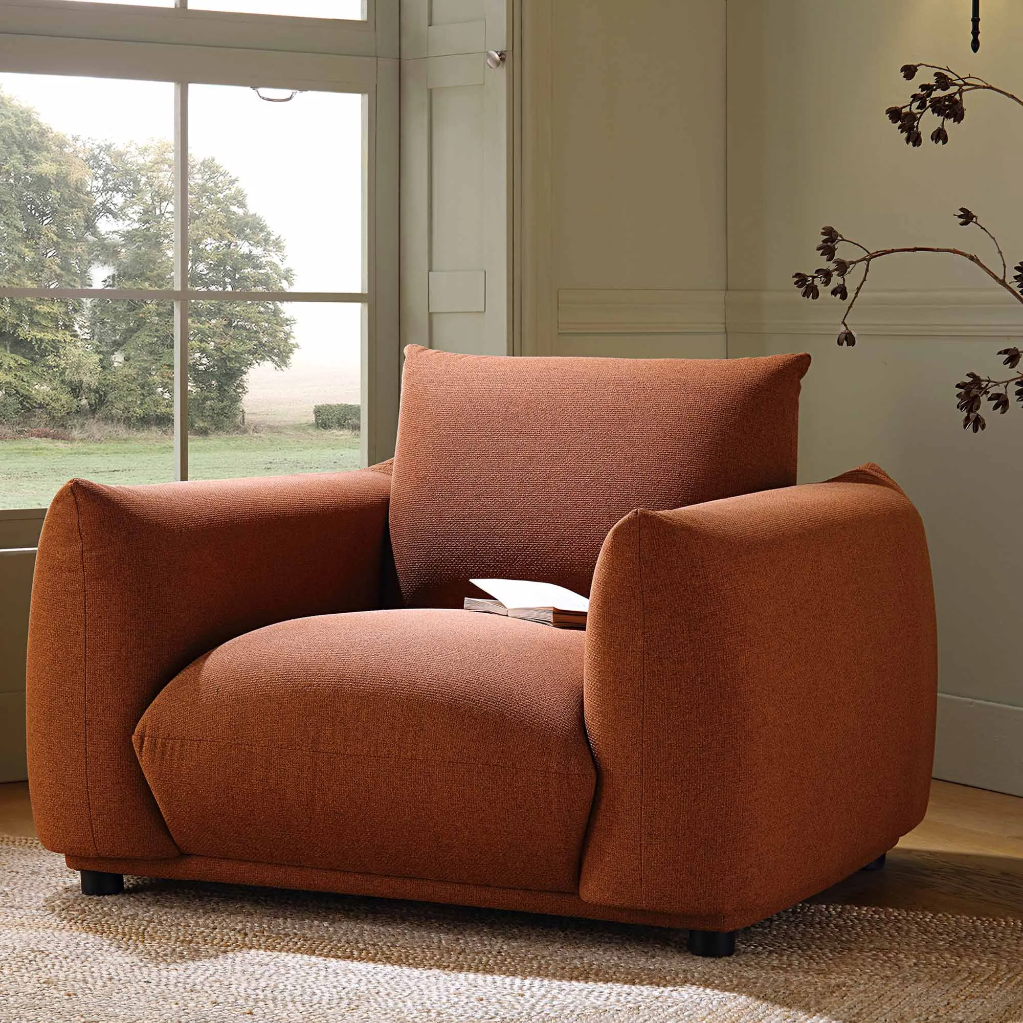 Gianni Armchair, Terracotta Fabric