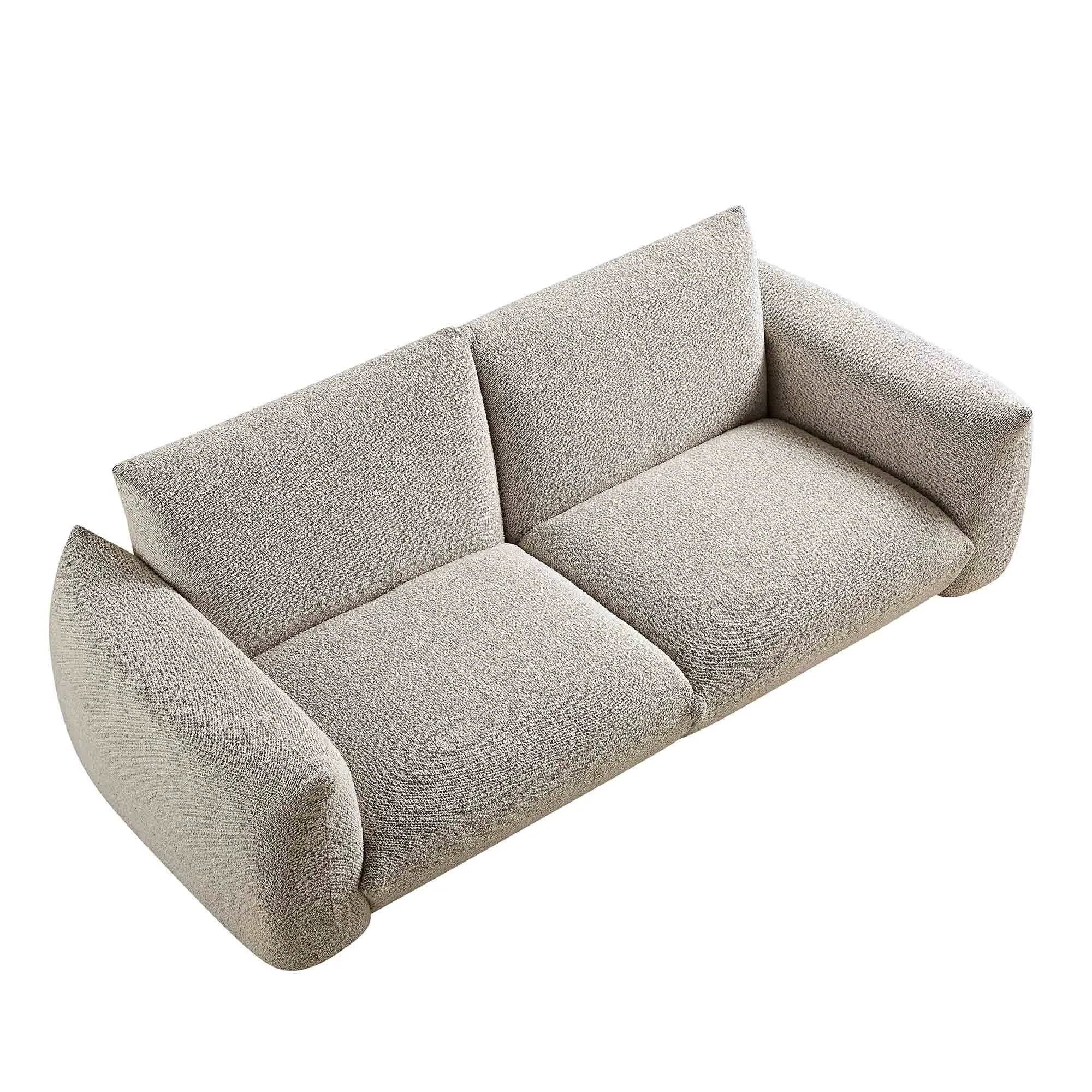 Gianni Three Seater Sofa, Mist Grey Boucle