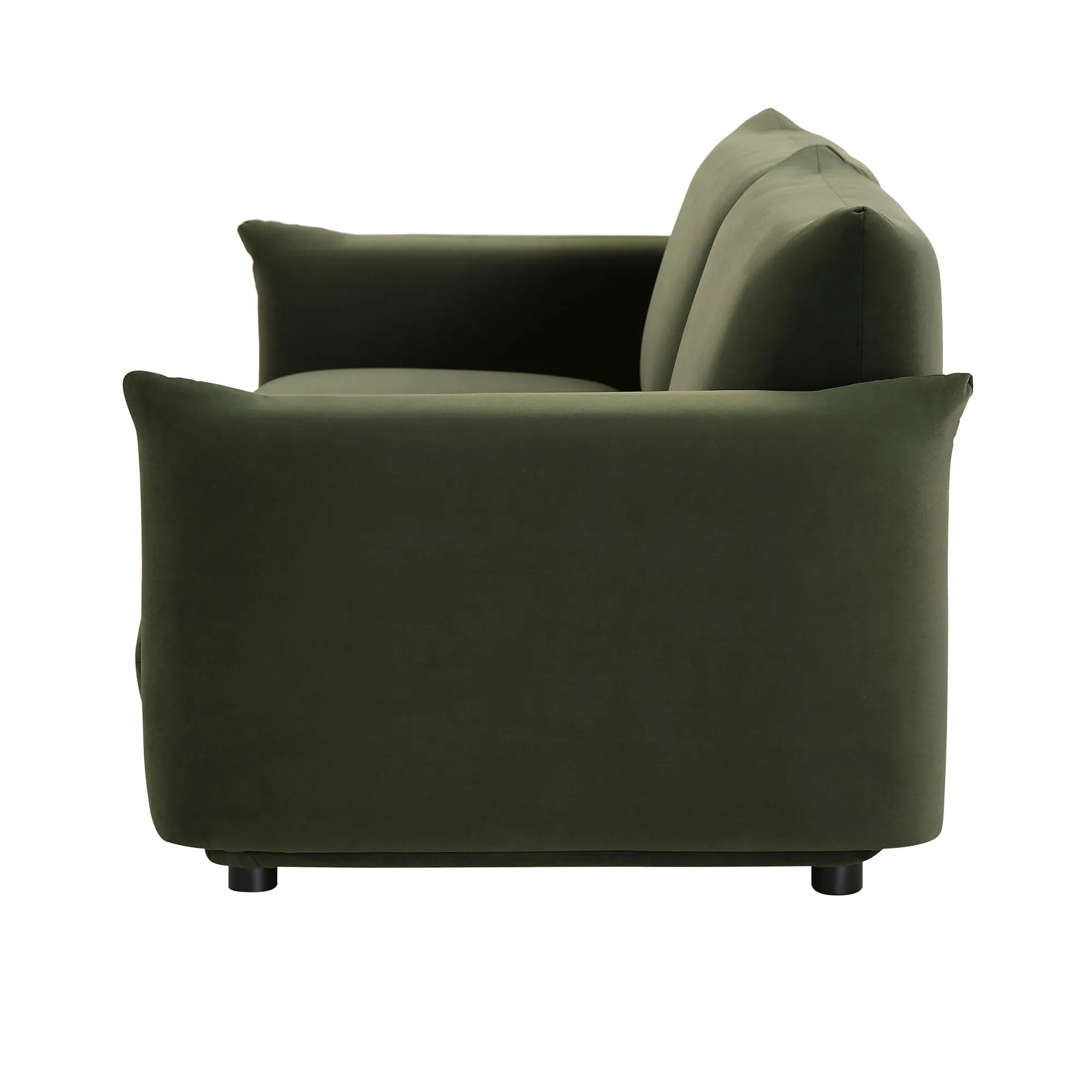 Gianni Three Seater Sofa, Moss Green Velvet