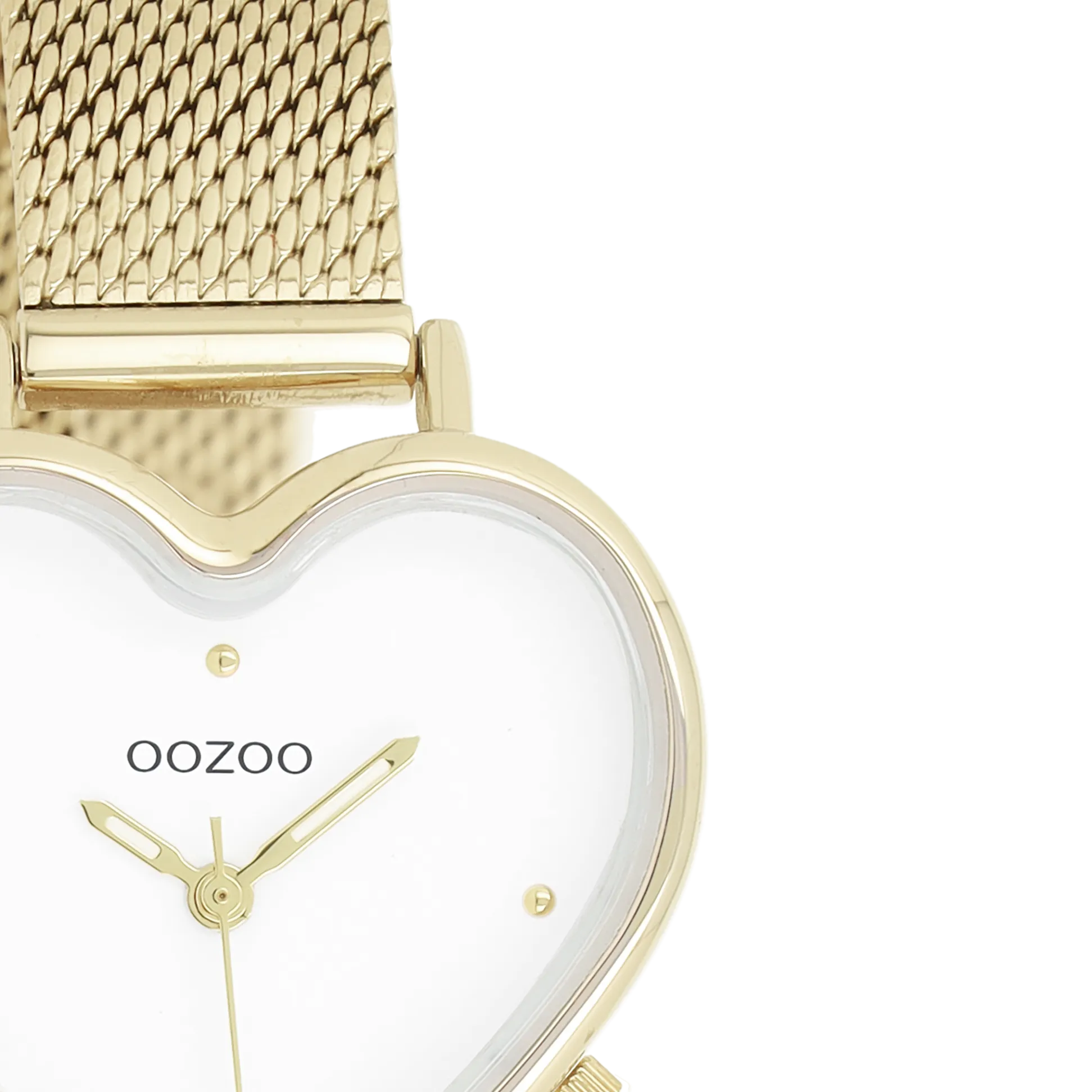 Gold coloured OOZOO watch with gold coloured metal mesh bracelet - C11415