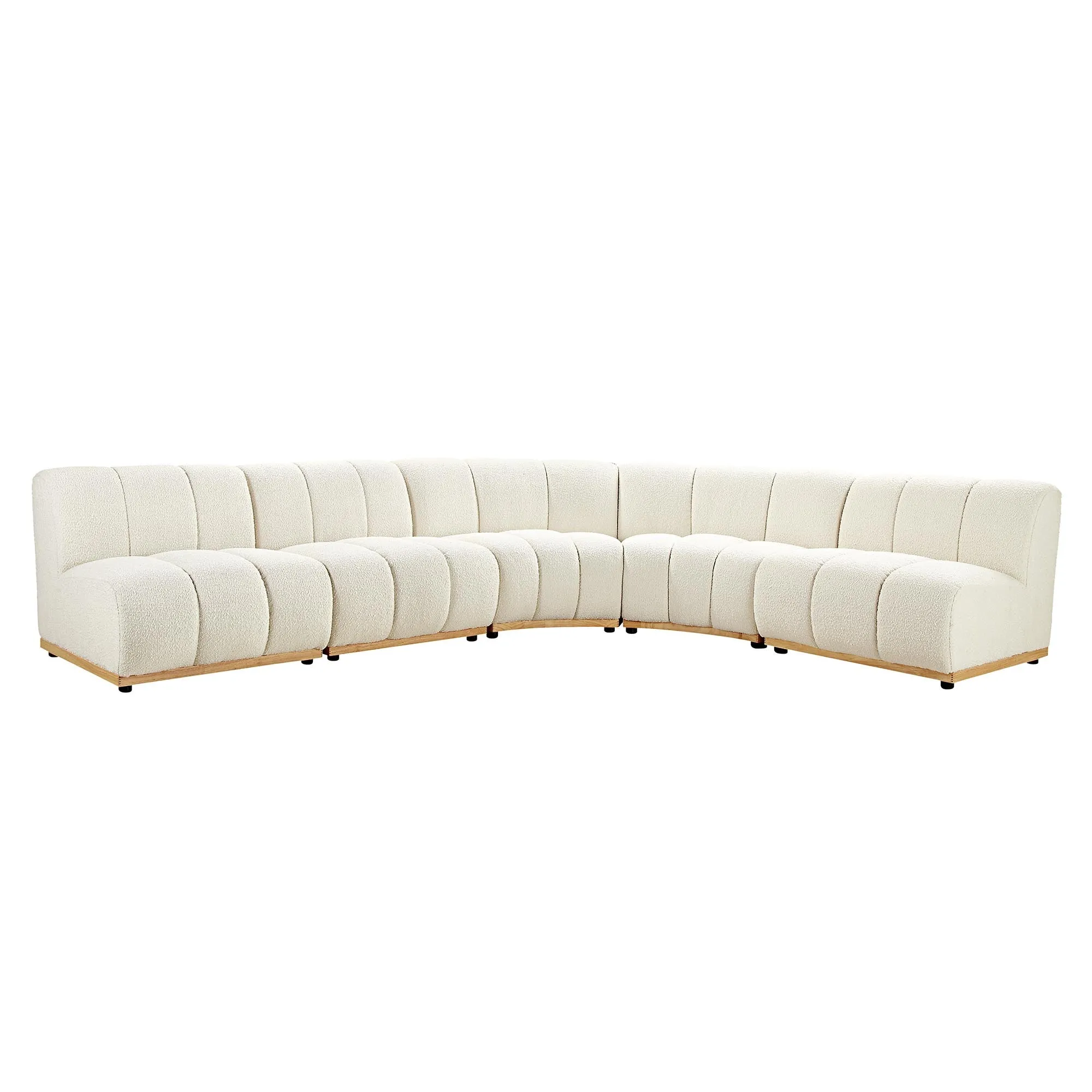 Granvia Ecru Boucle Modular Sofa, 5-Seater Grand L-Shaped Sofa