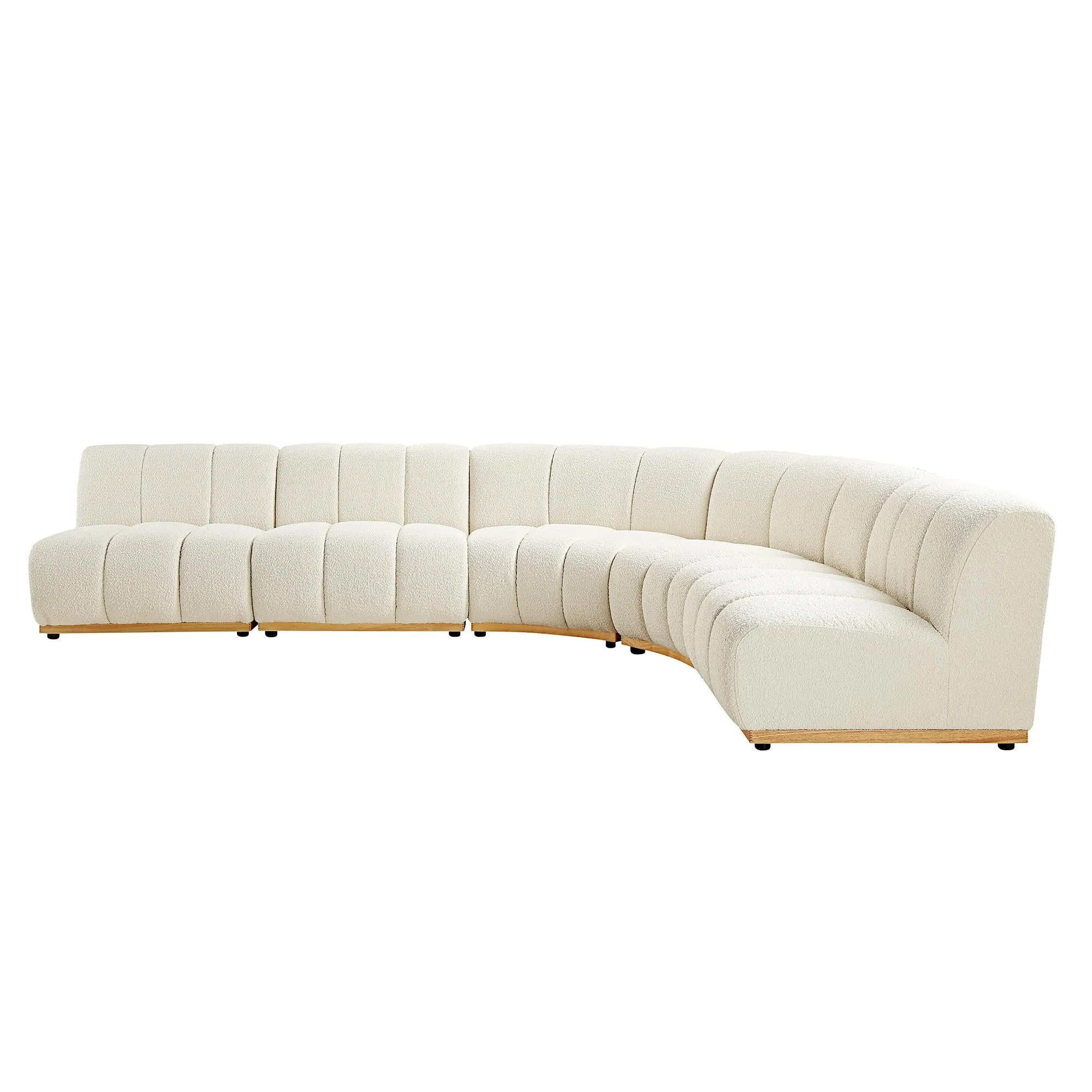 Granvia Ecru Boucle Modular Sofa, 5-Seater Grand L-Shaped Sofa