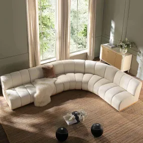 Granvia Ecru Boucle Modular Sofa, 5-Seater Grand L-Shaped Sofa