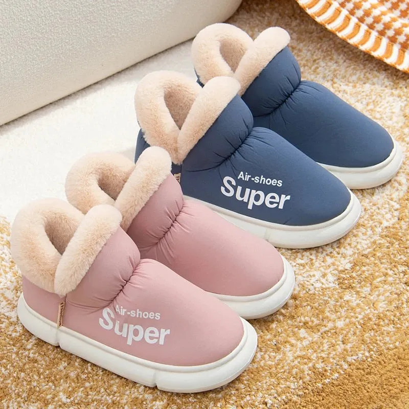 Groovywish Home Slippers Plush Unisex Warm Winter Shoes