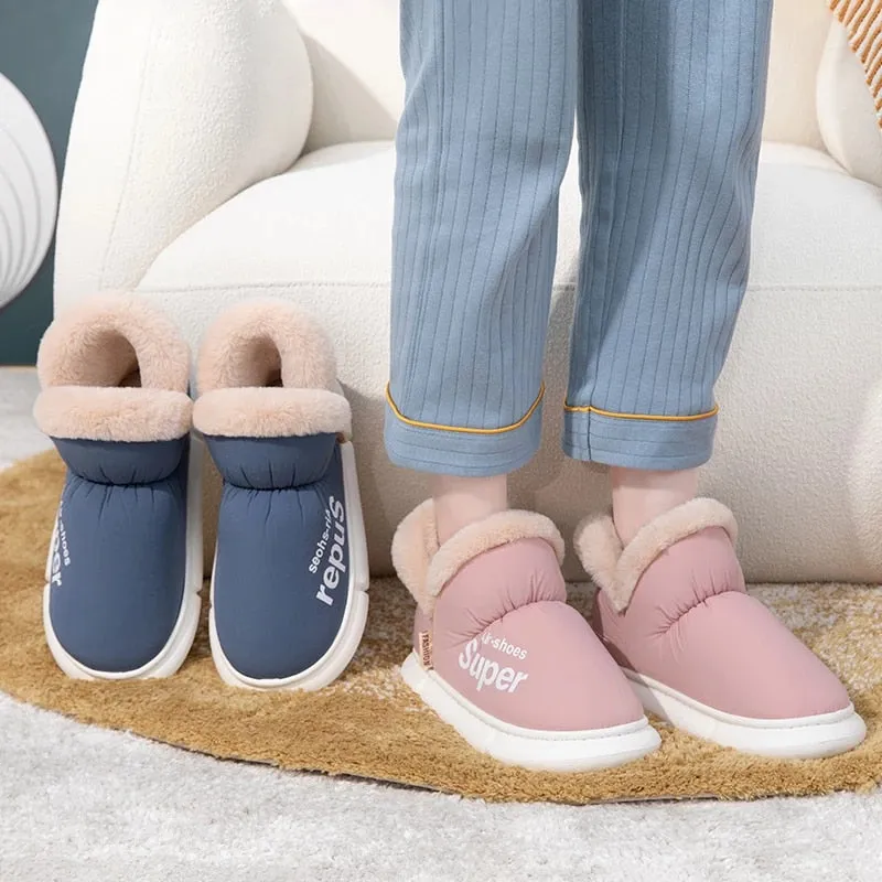 Groovywish Home Slippers Plush Unisex Warm Winter Shoes