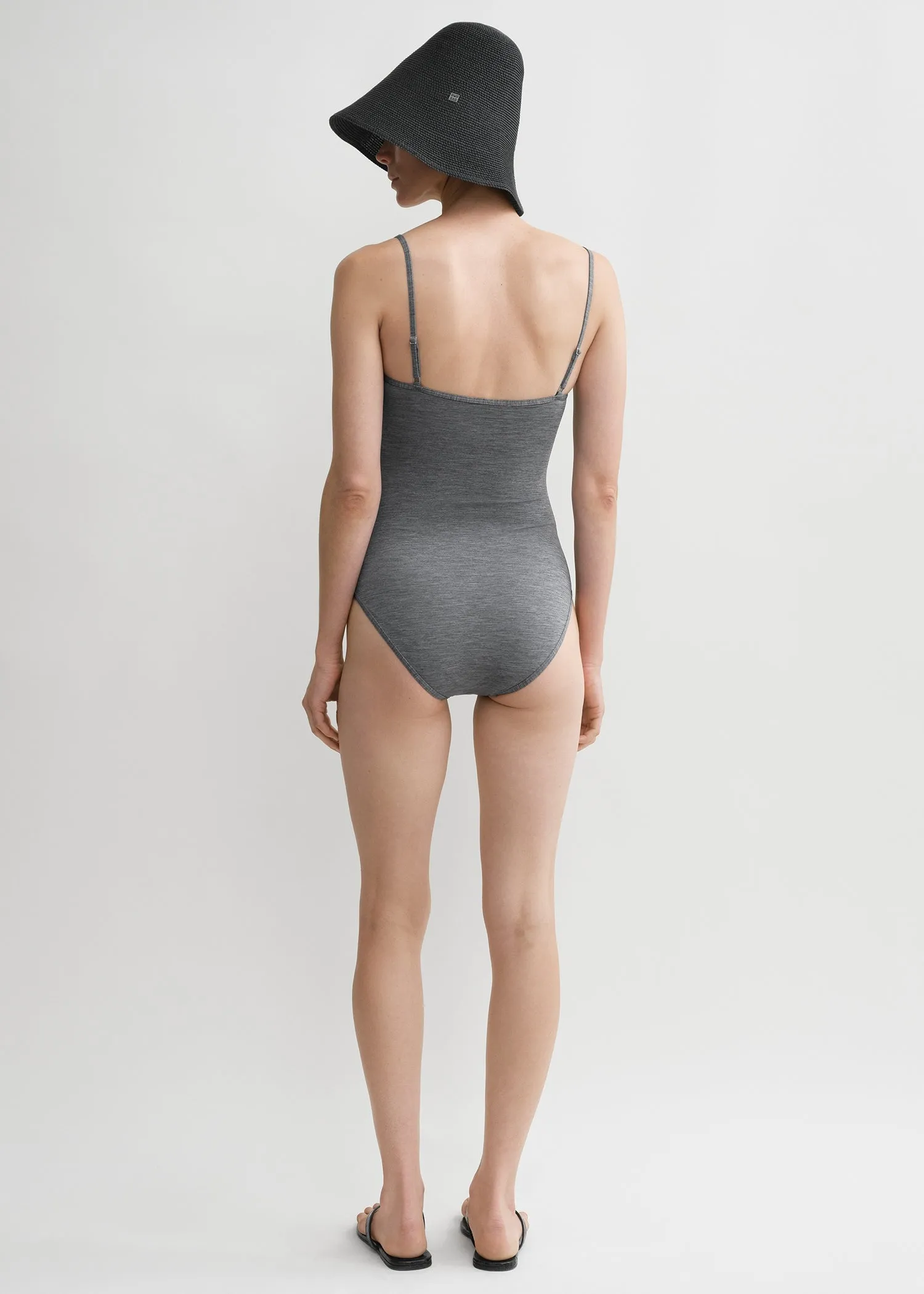 Half-cup swimsuit grey mélange