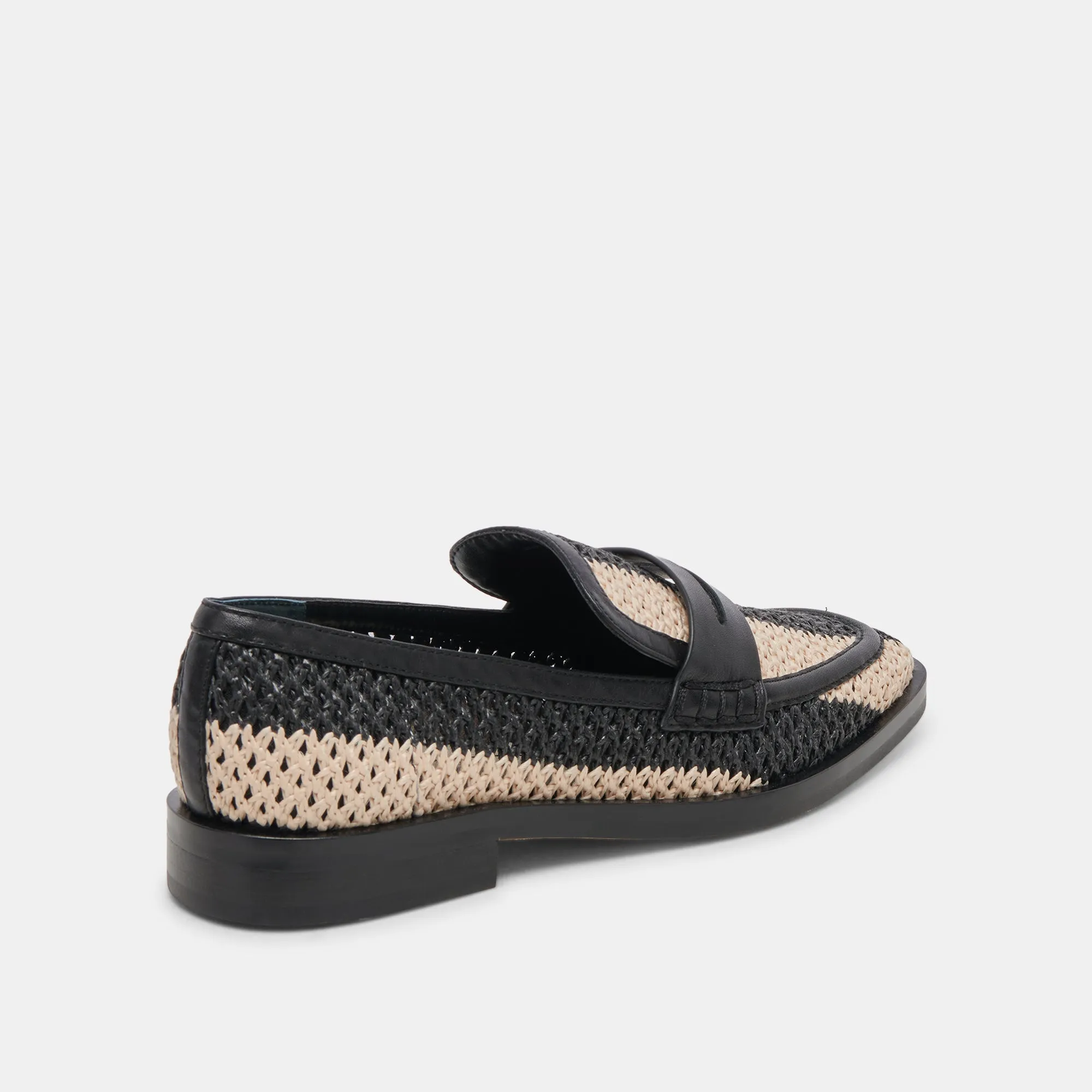 HALLEY FLATS BLACK MULTI RAFFIA