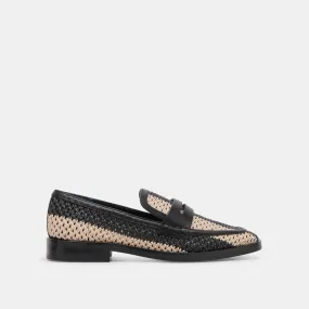 HALLEY FLATS BLACK MULTI RAFFIA