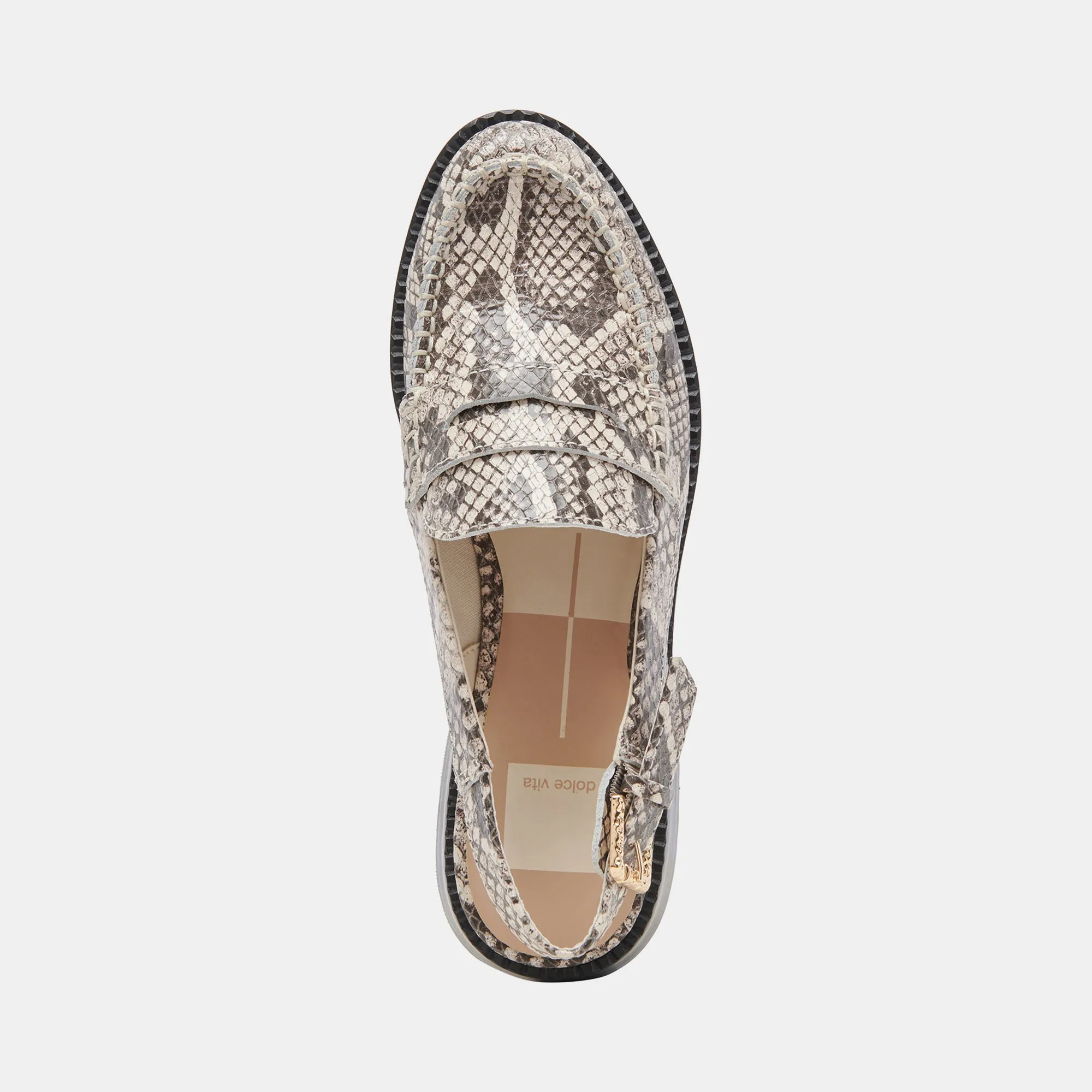 HARDI LOAFERS BLACK WHITE EMBOSSED SNAKE