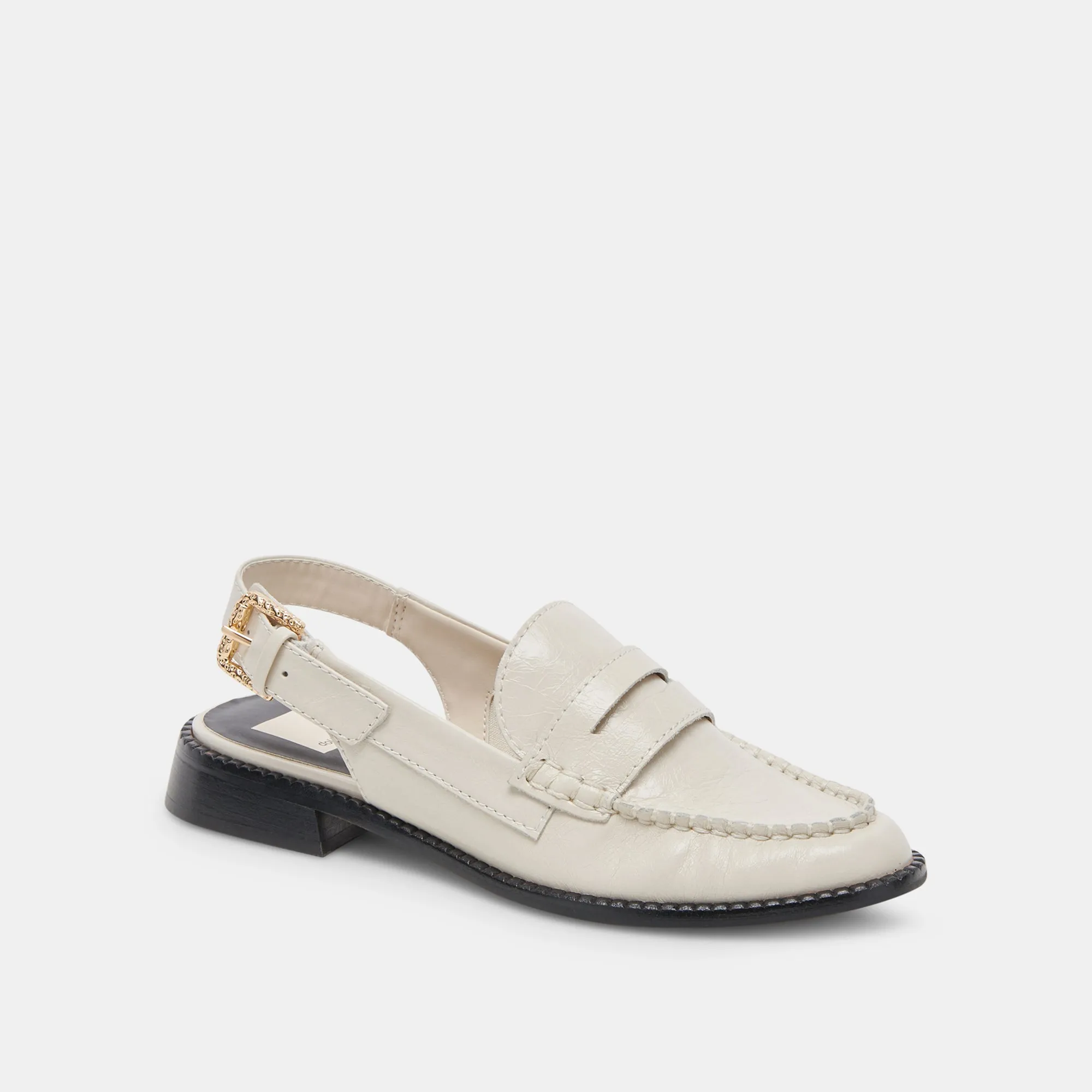 HARDI LOAFERS IVORY CRINKLE PATENT