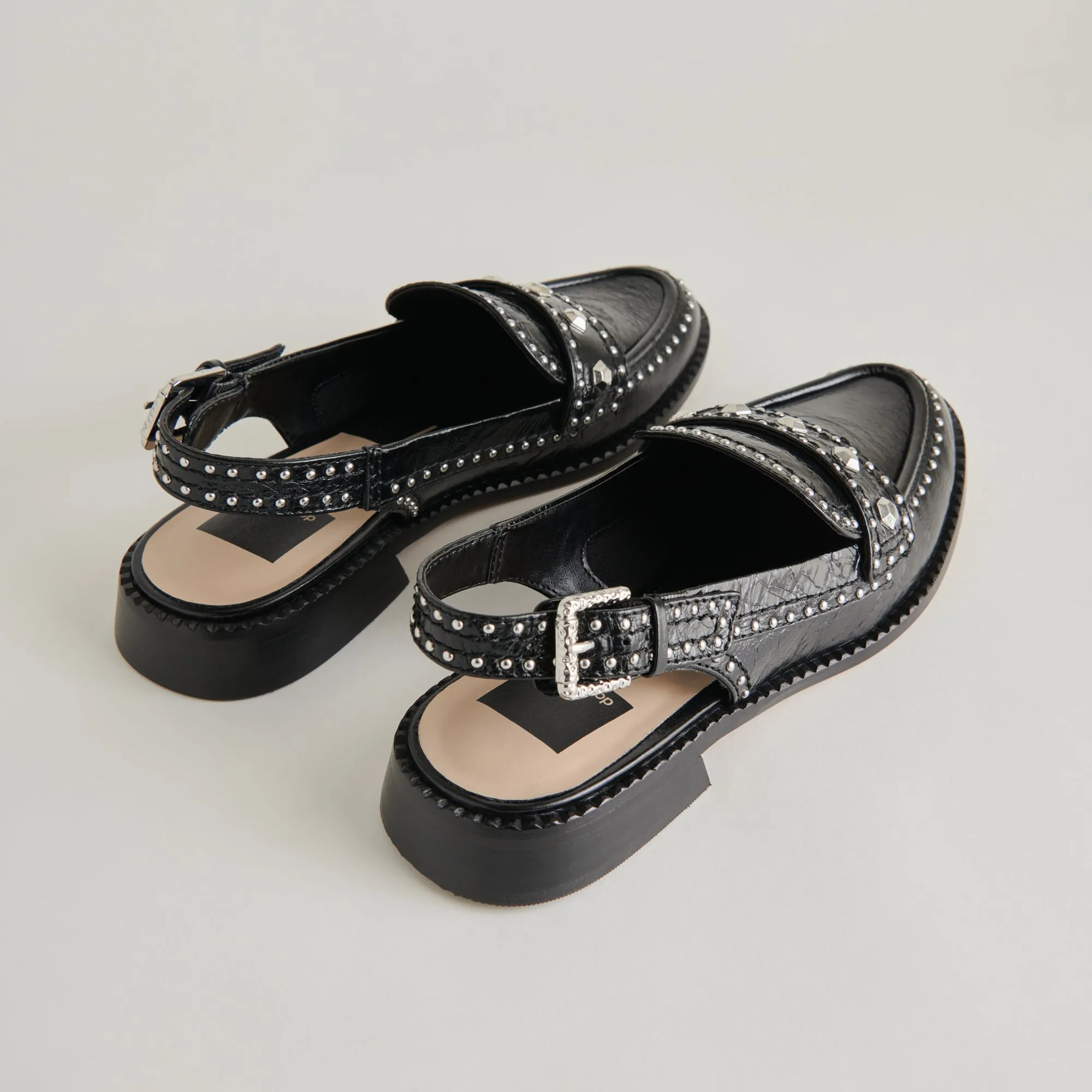 HARDI STUD LOAFERS MIDNIGHT CRINKLE PATENT