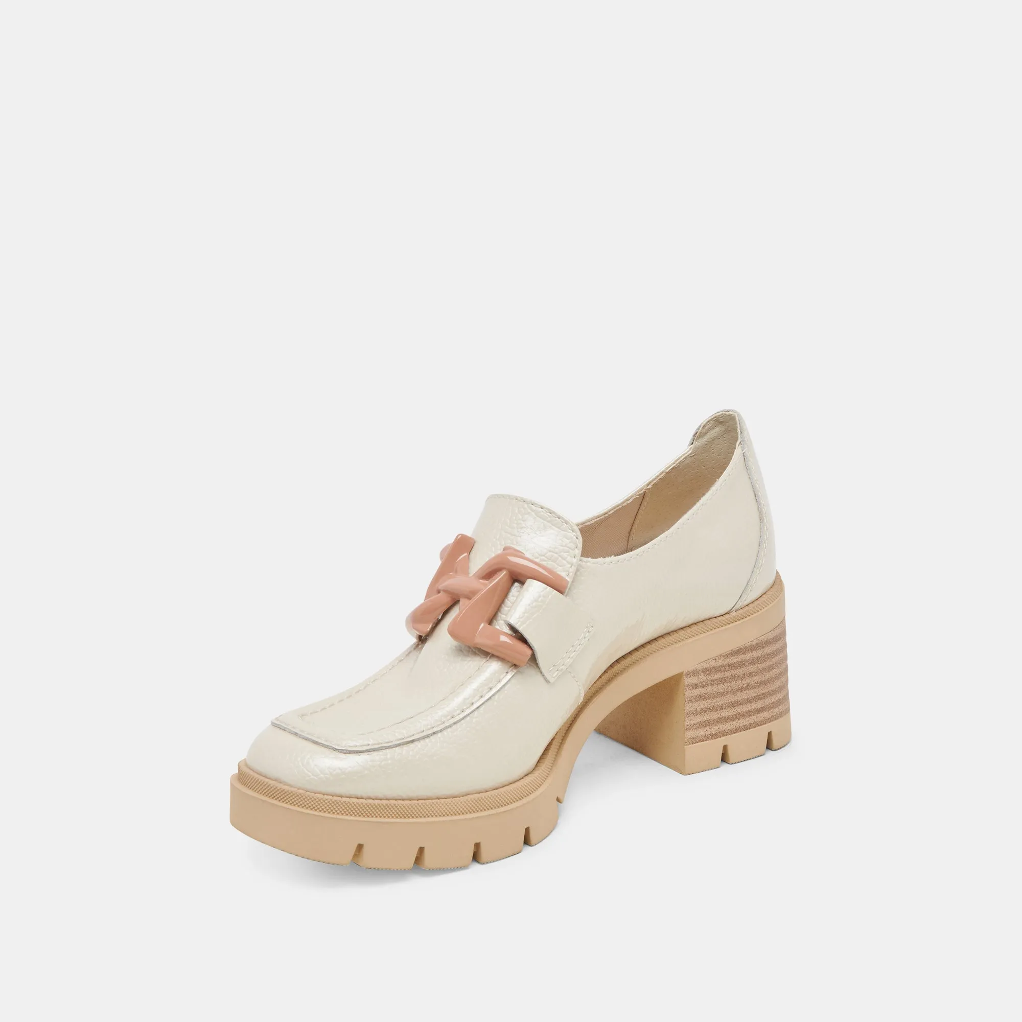 HAROLD HEELS IVORY PATENT LEATHER