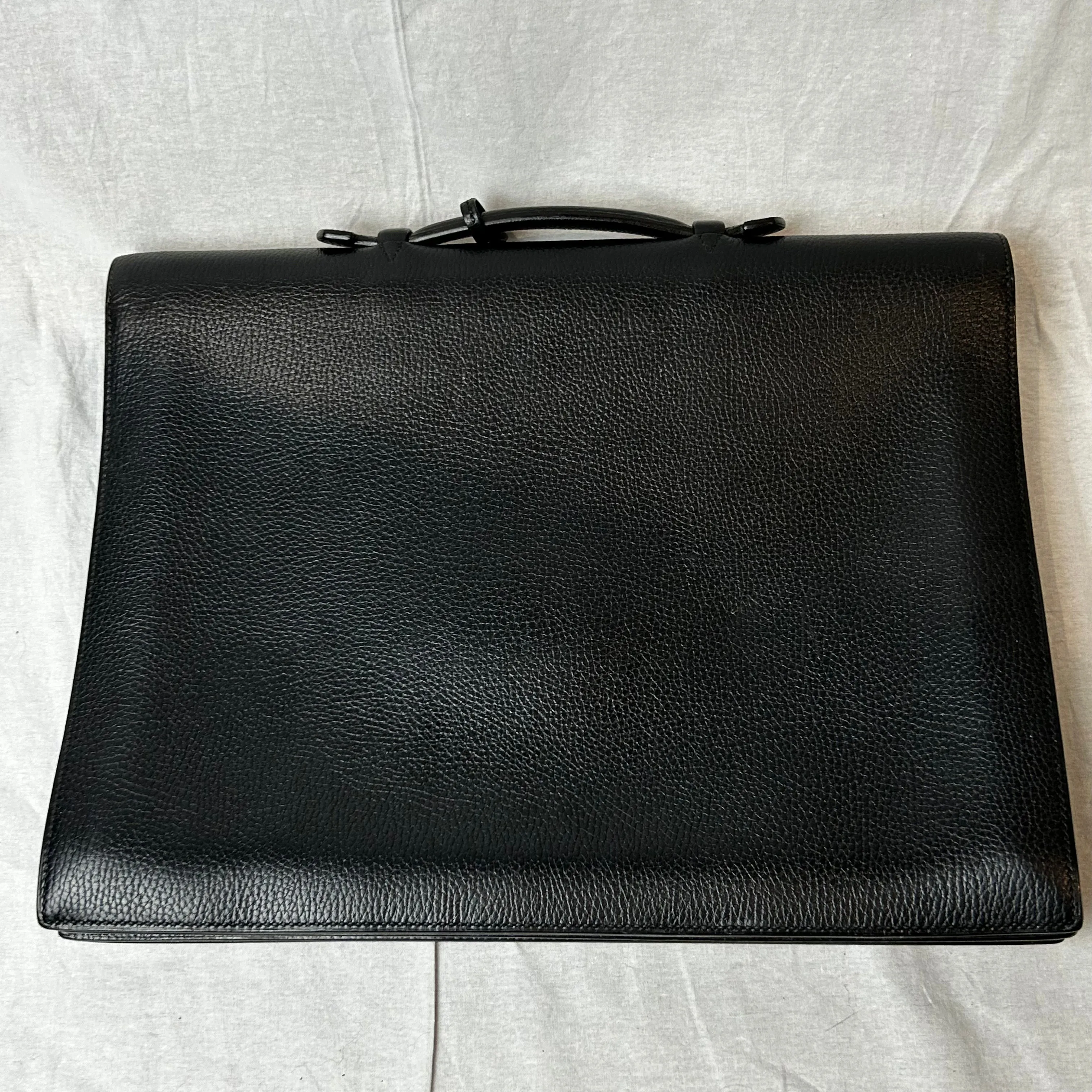 Hermes Black Togo Sac A Depeche 41 Briefcase