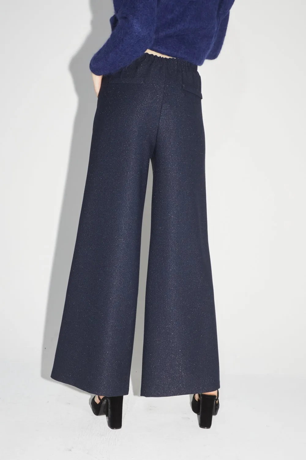 Imprevu Lurex Stretch Navy Pants