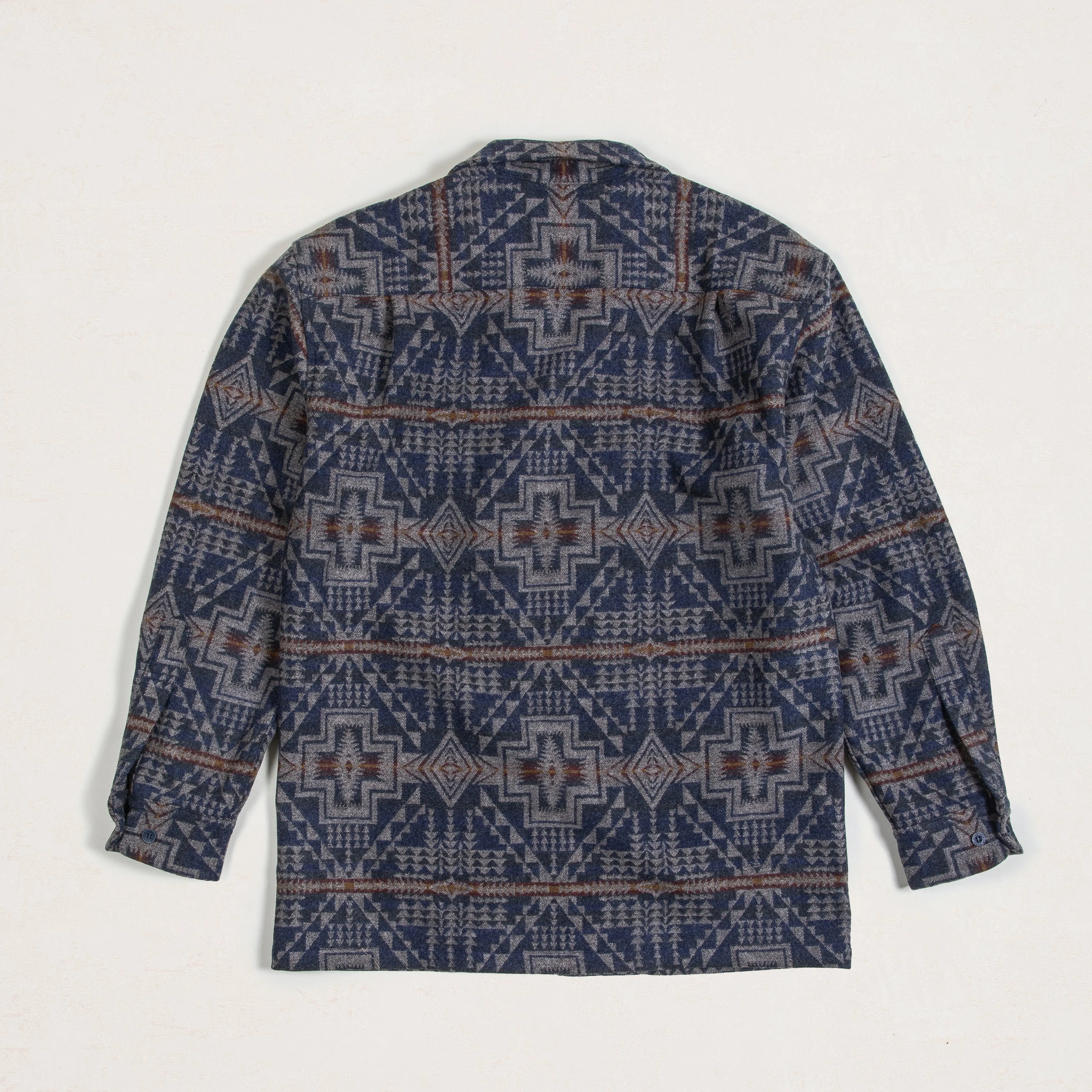 JACQUARD WOOL BOARD SHIRT - HARDING TRAIL NAVY