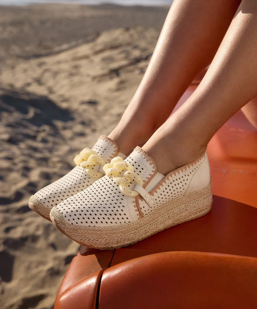 JHENEE ESPADRILLE SNEAKERS IVORY PERFORATED NUBUCK