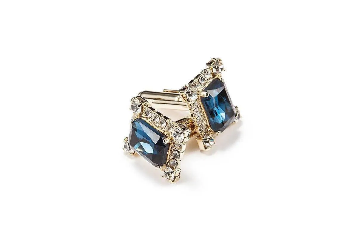 JOEL CRYSTAL NAVY CUFFLINKS