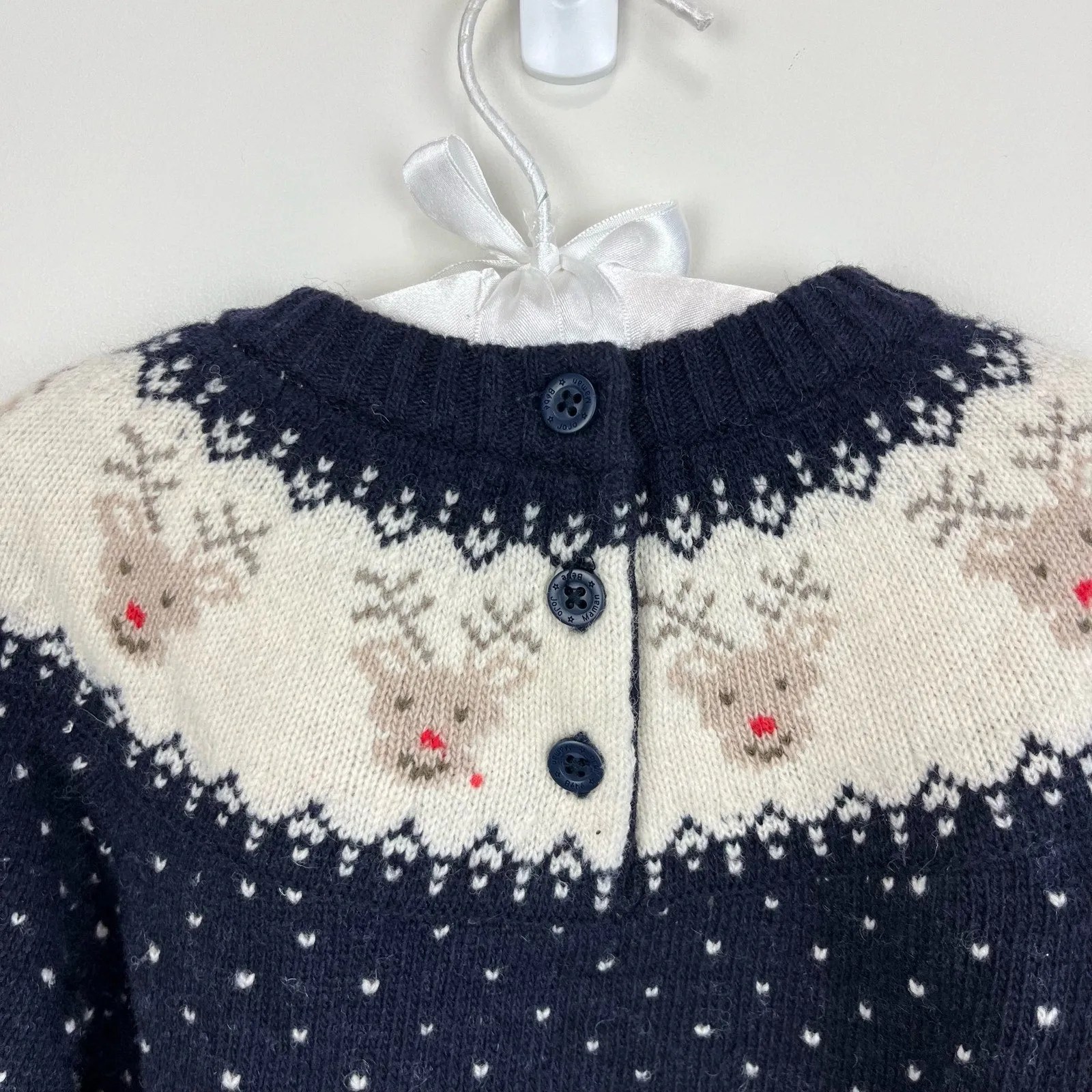 JoJo Maman Bebe Navy Fair Isle Reindeer Sweater 2-3