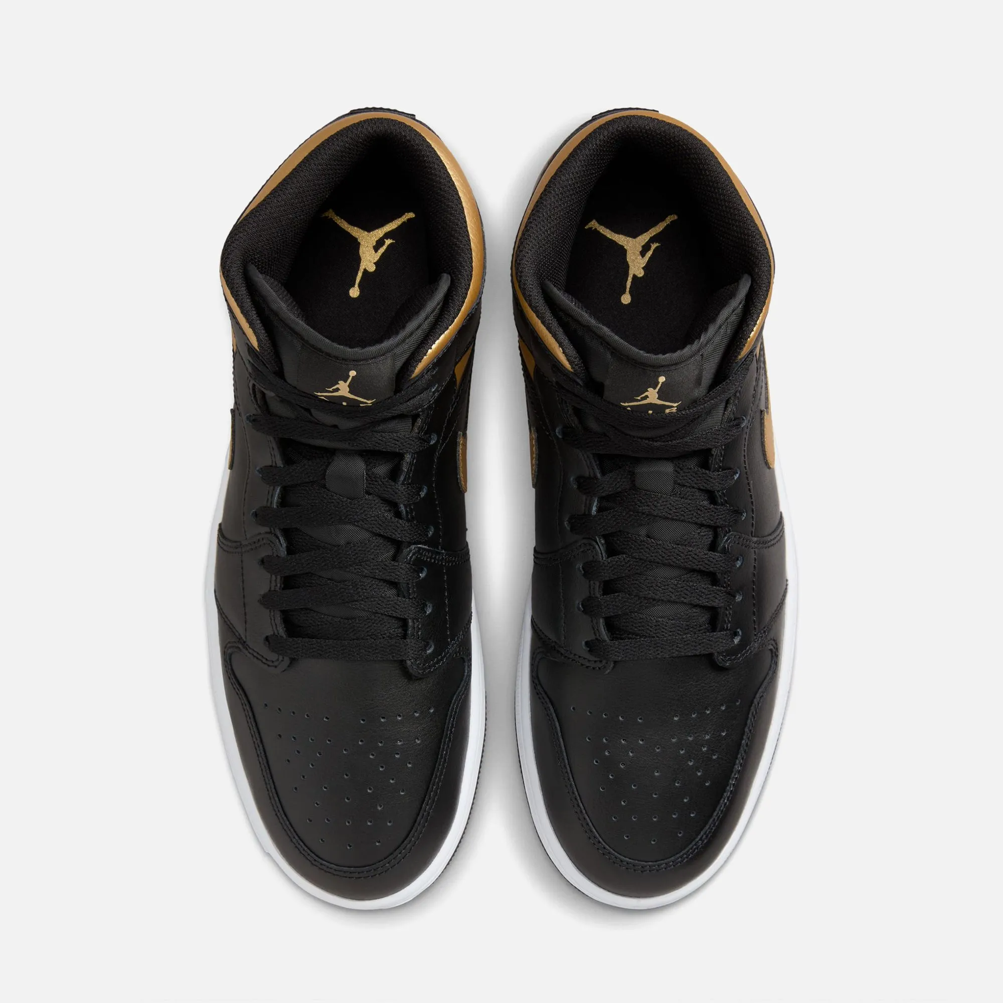 Jordan Air Jordan 1 Mid - Black / Metallic Gold / White