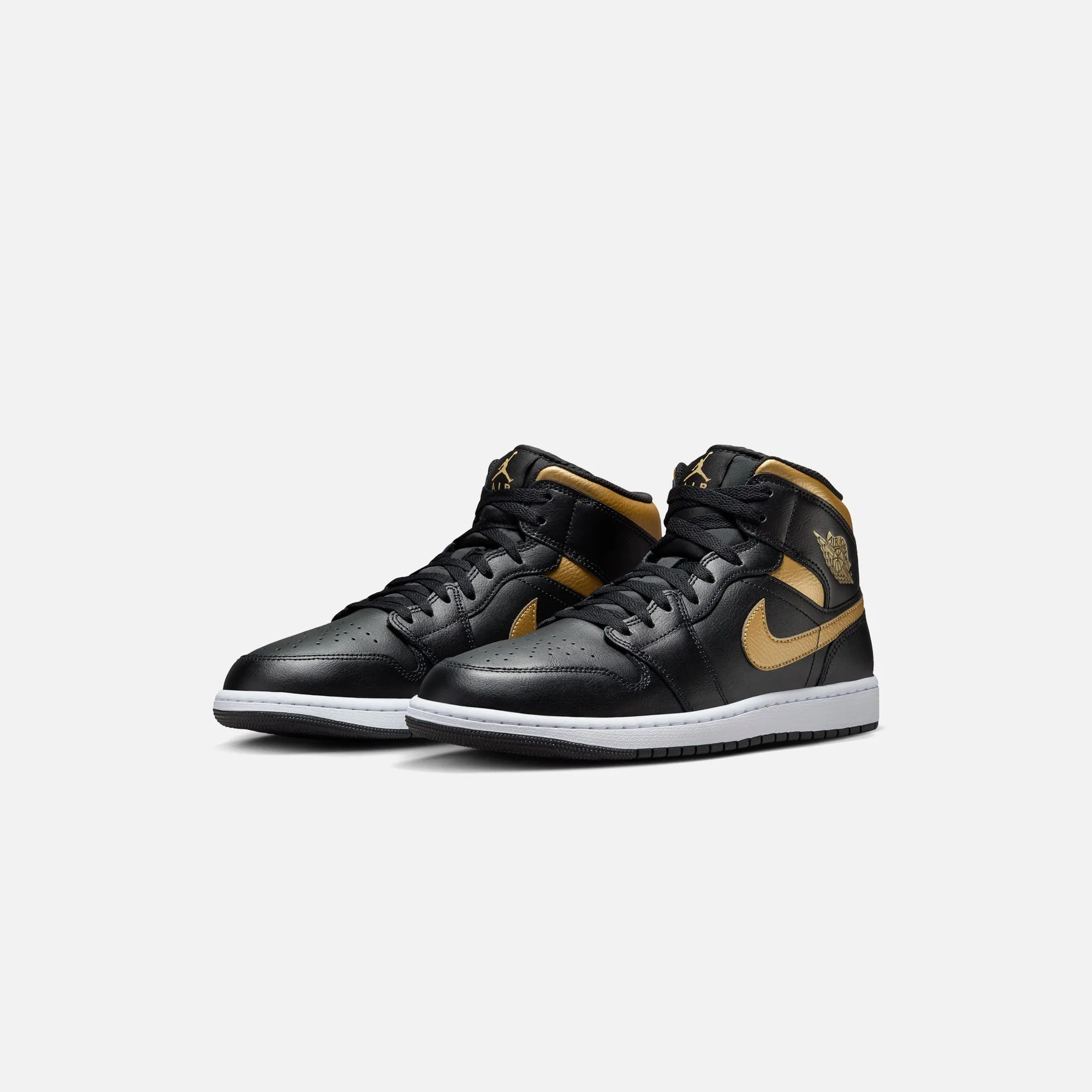 Jordan Air Jordan 1 Mid - Black / Metallic Gold / White