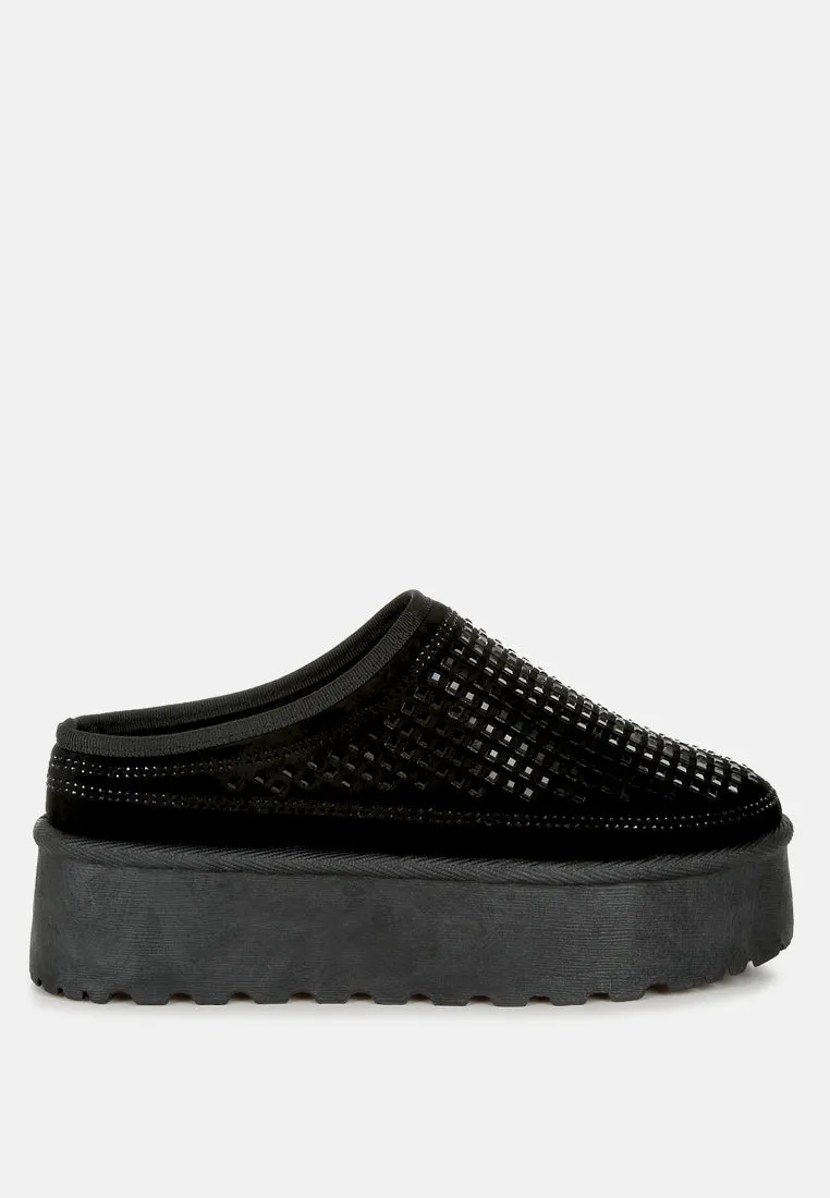 Kickles Rhinestones Embellished Platform Classic Slip-On