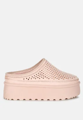 Kickles Rhinestones Embellished Platform Classic Slip-On