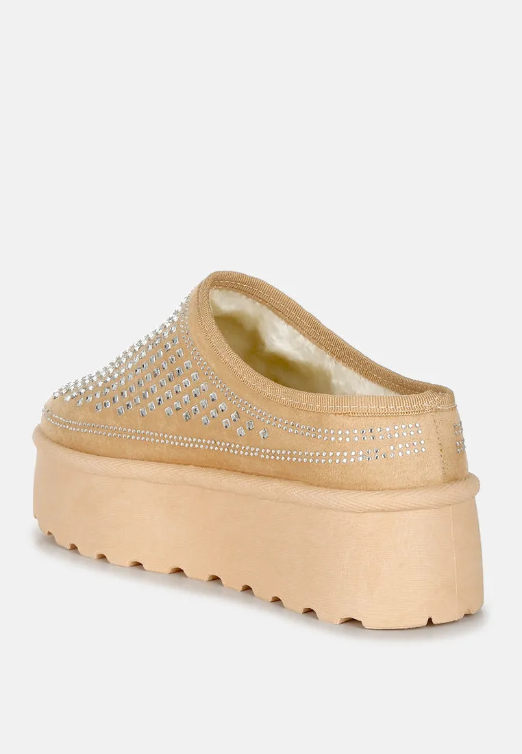 Kickles Rhinestones Embellished Platform Classic Slip-On