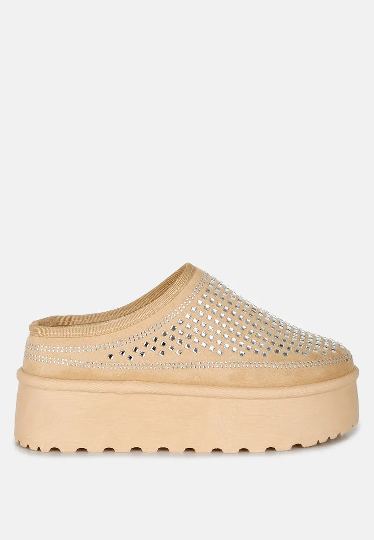 Kickles Rhinestones Embellished Platform Classic Slip-On