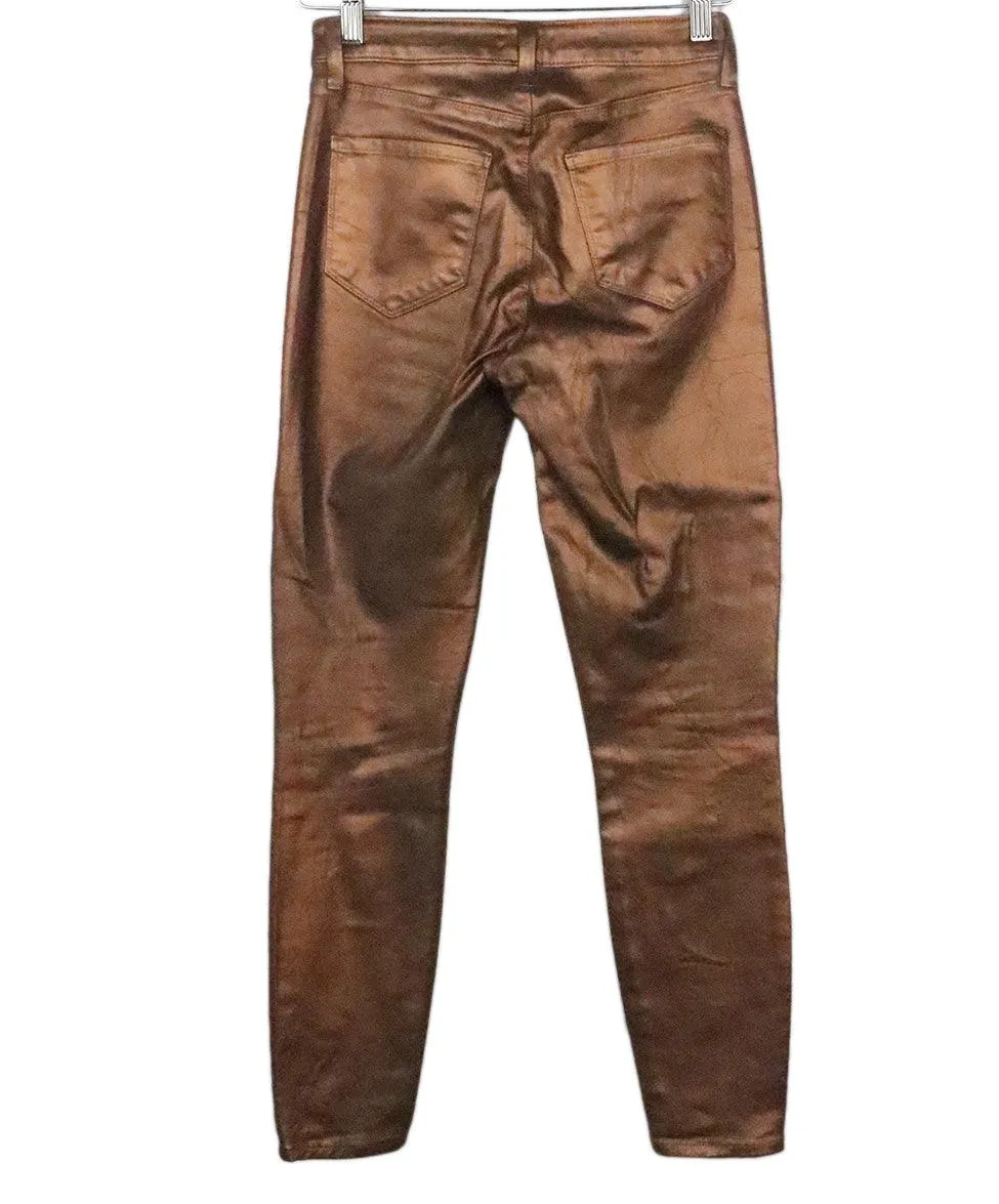 L'Agence Metallic Bronze Pants sz 0