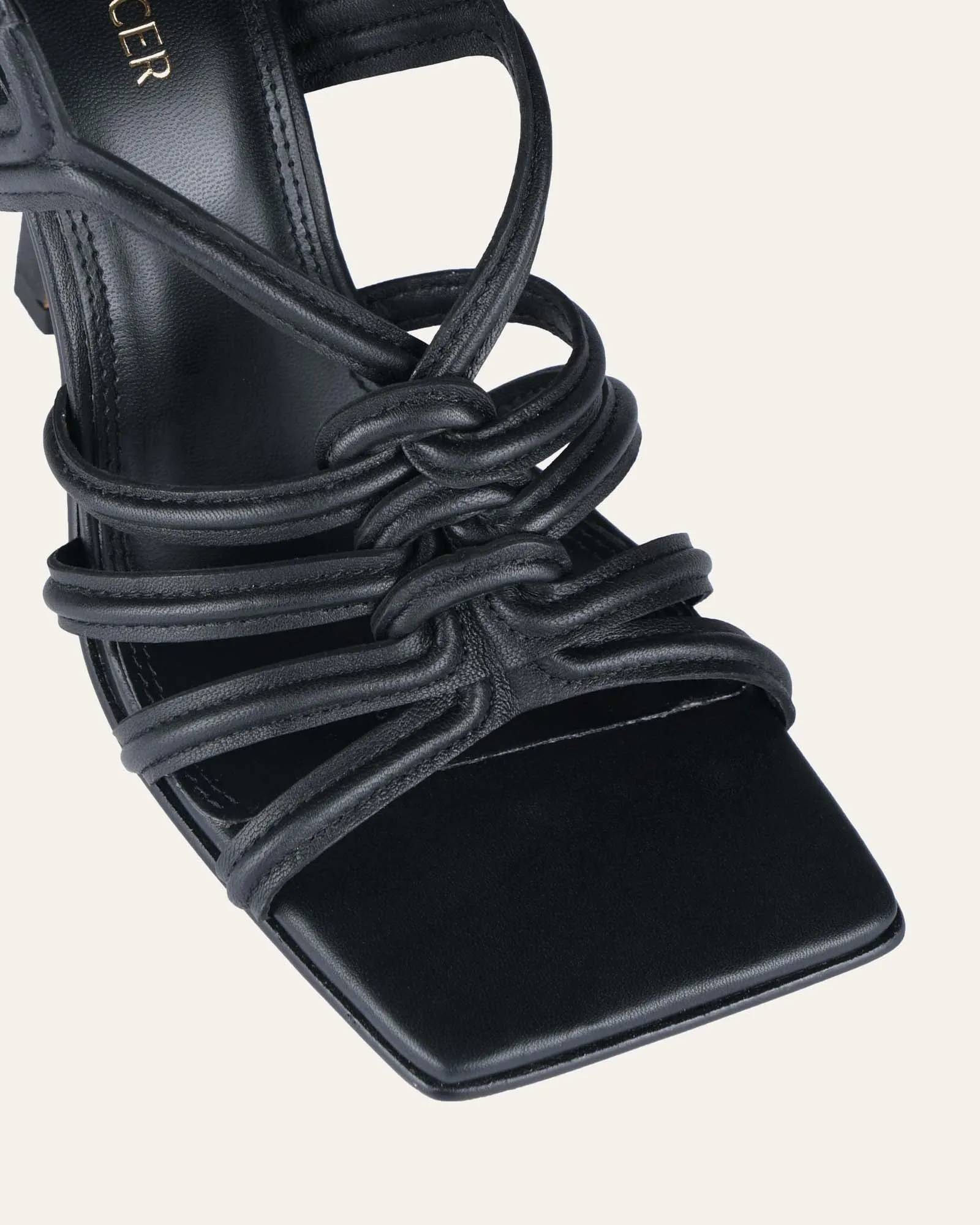 LIBBY HIGH HEEL SANDALS BLACK LEATHER