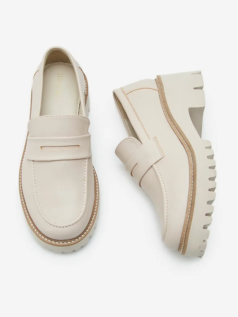 LUNA BLU Ivory Chunky Loafers