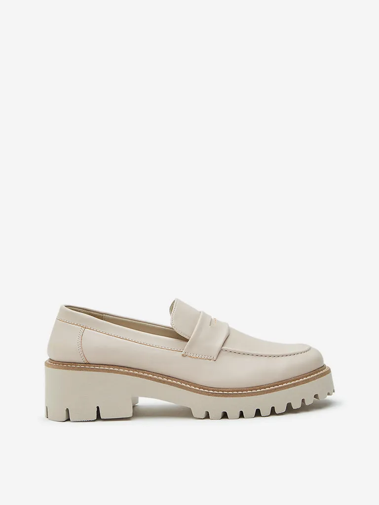 LUNA BLU Ivory Chunky Loafers