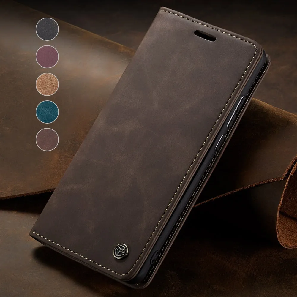 Magnetic Flip Soft Leather Wallet Case For iPhone