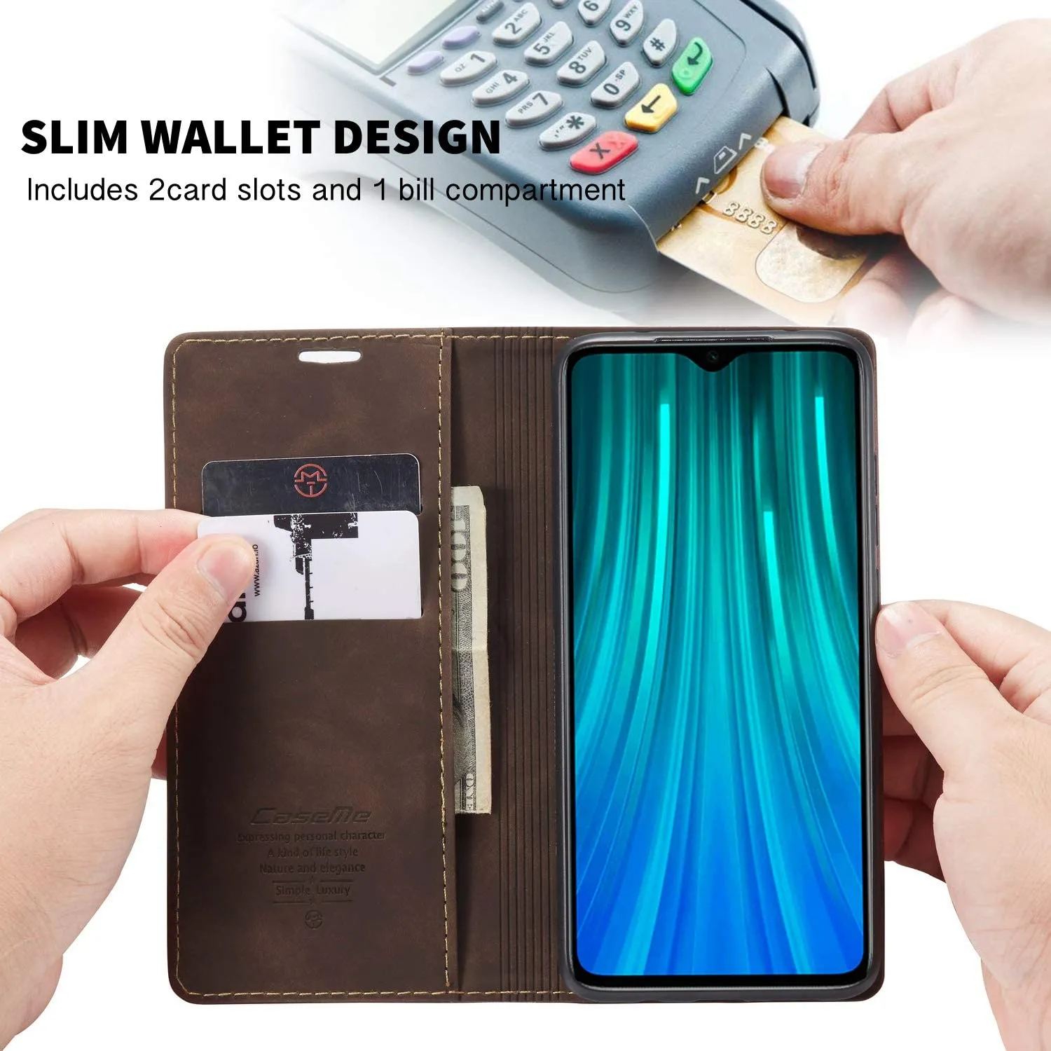 Magnetic Flip Soft Leather Wallet Case For iPhone