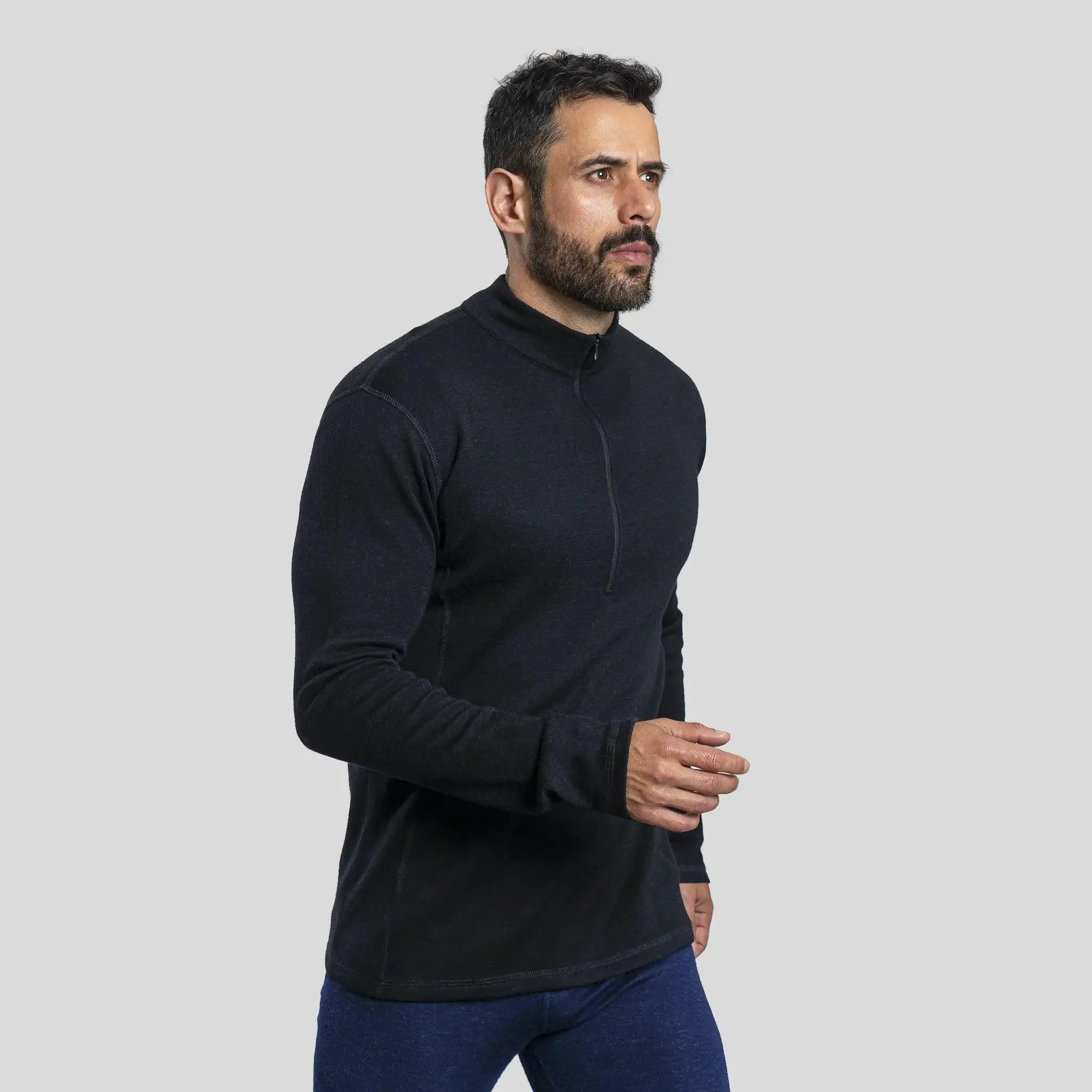 Men's Alpaca Wool Base Layer: 300 Lightweight Half-Zip