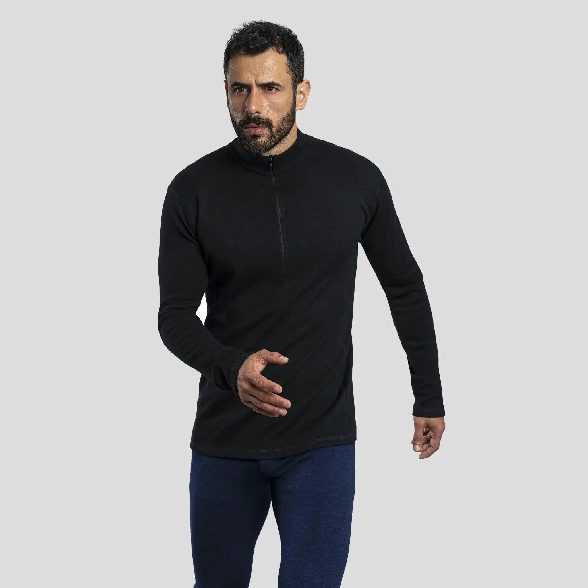 Men's Alpaca Wool Base Layer: 300 Lightweight Half-Zip