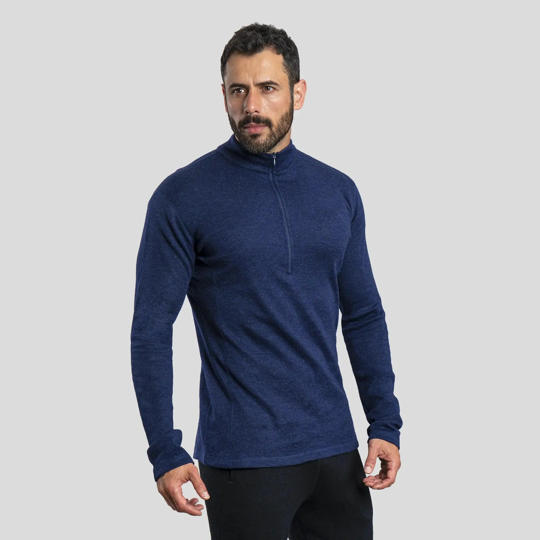 Men's Alpaca Wool Base Layer: 300 Lightweight Half-Zip