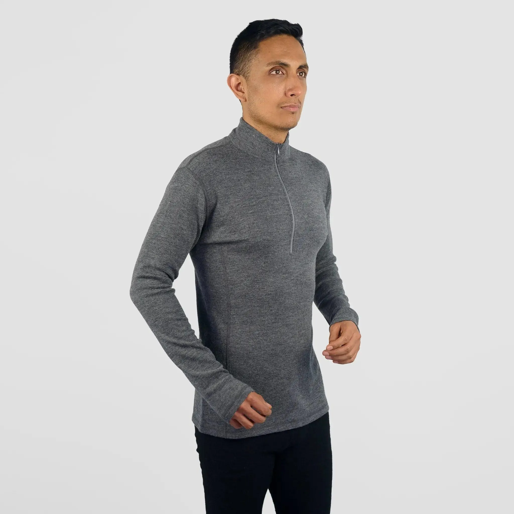 Men's Alpaca Wool Base Layer: 300 Lightweight Half-Zip