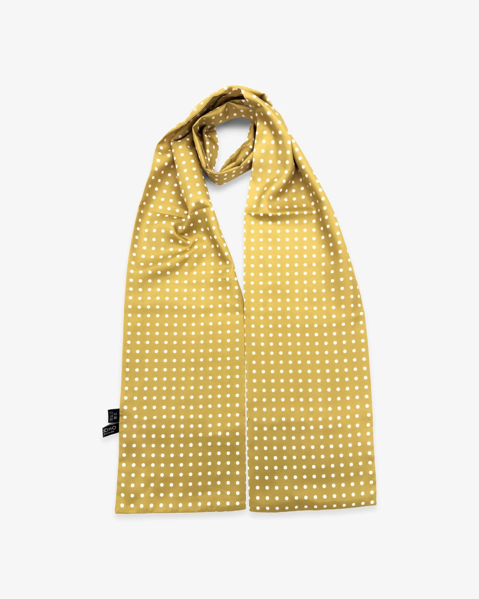 Men's Classic Polka Dot Scarf in Gold Colour  - The Denman