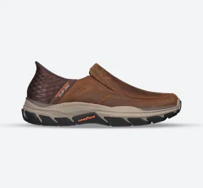 Men's Wide Relaxed Fit Skechers 204810 Slip-ins Rf Respected Elgin Trainers - Brown