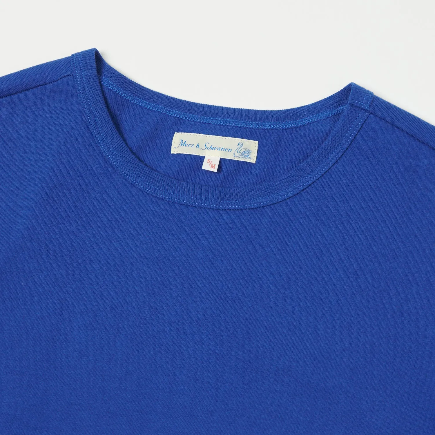 Merz b. Schwanen 215 Classic Crew Neck Tee - Vintage Blue