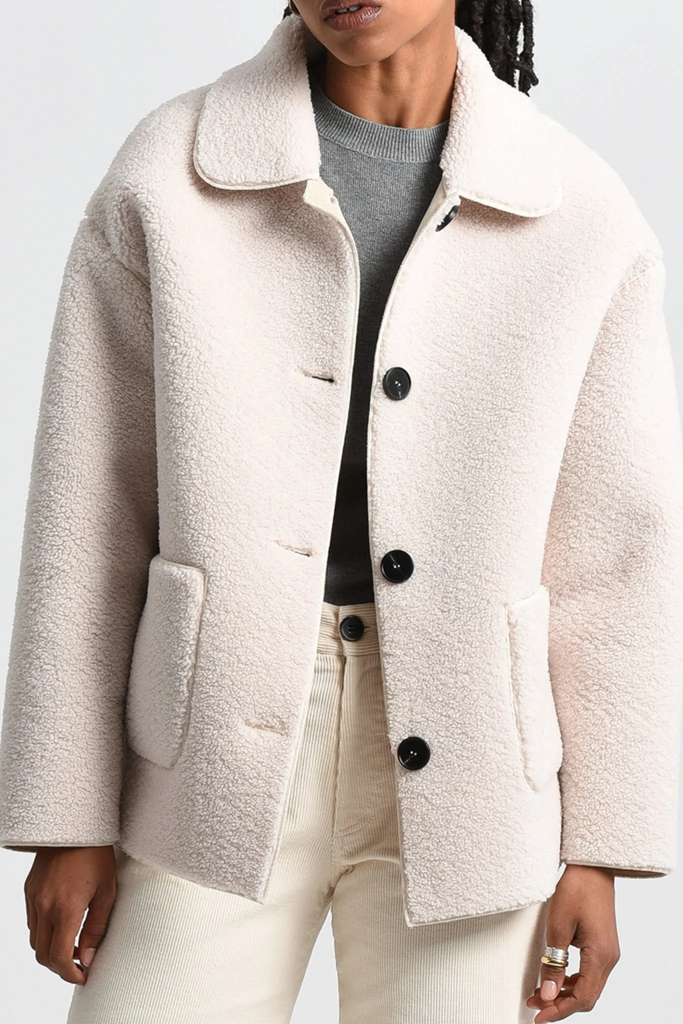 Molly Faux Sheepskin Woven Coat