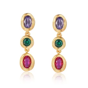 Multicolor Stones Drop Earrings