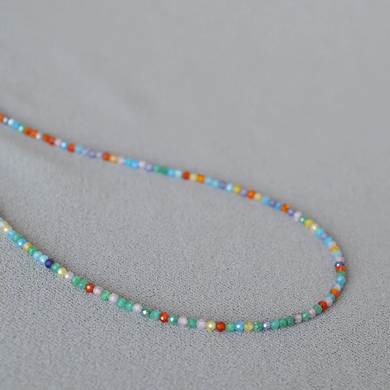 Multicolored Zircon Beads Necklace