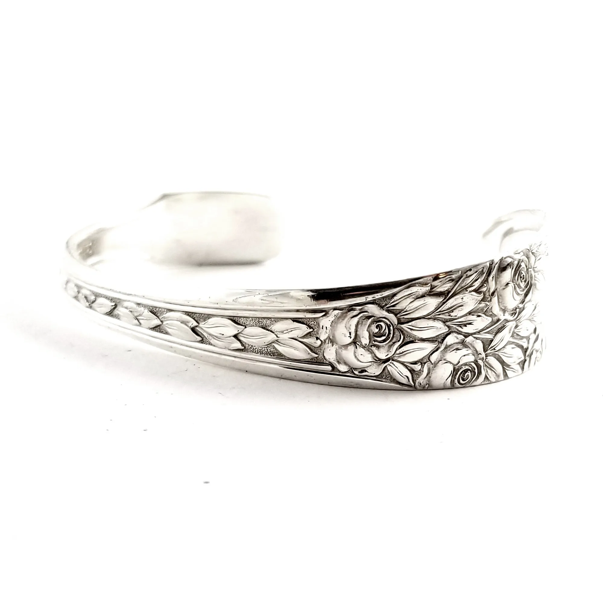 National Rose & Leaf Spoon Cuff Bracelet