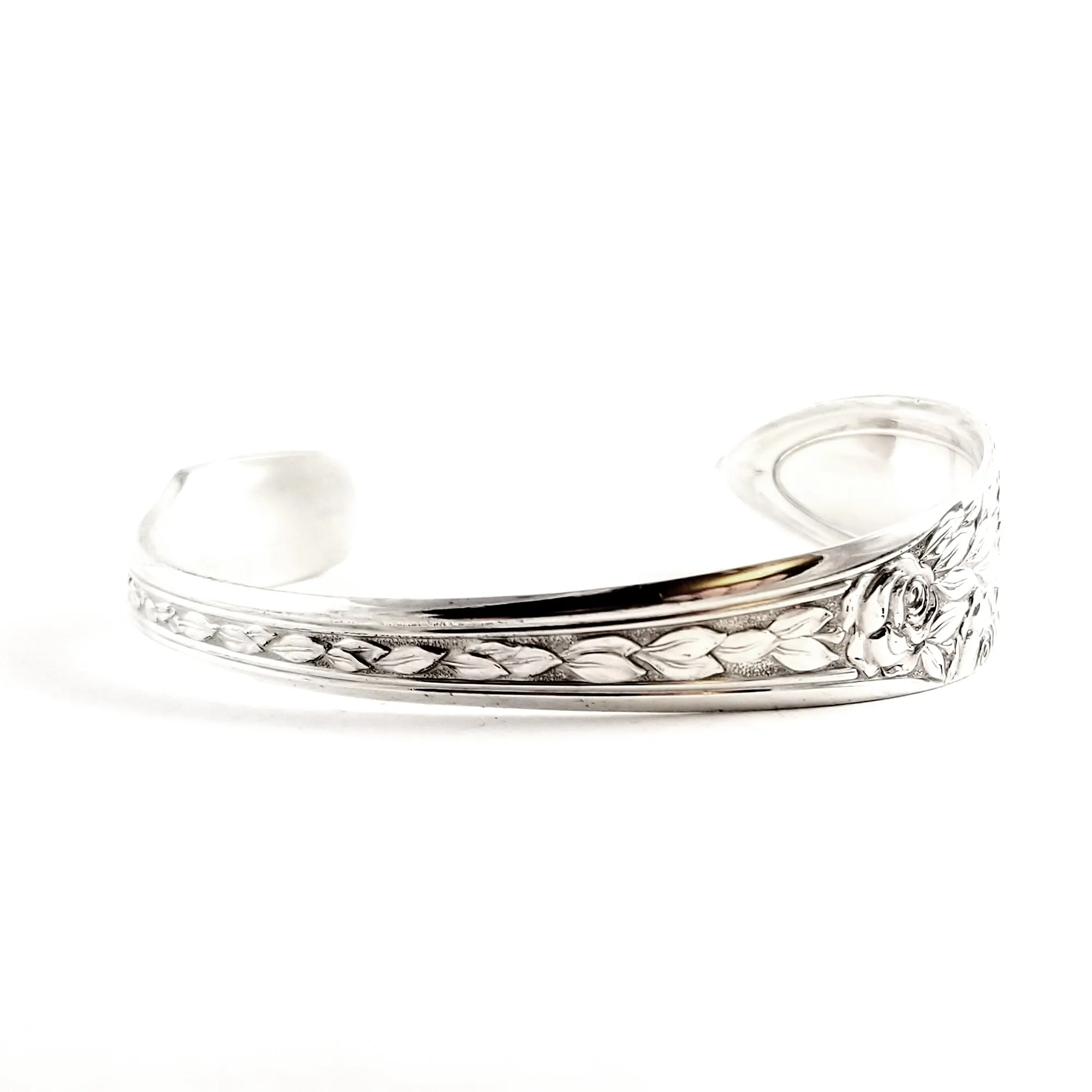 National Rose & Leaf Spoon Cuff Bracelet