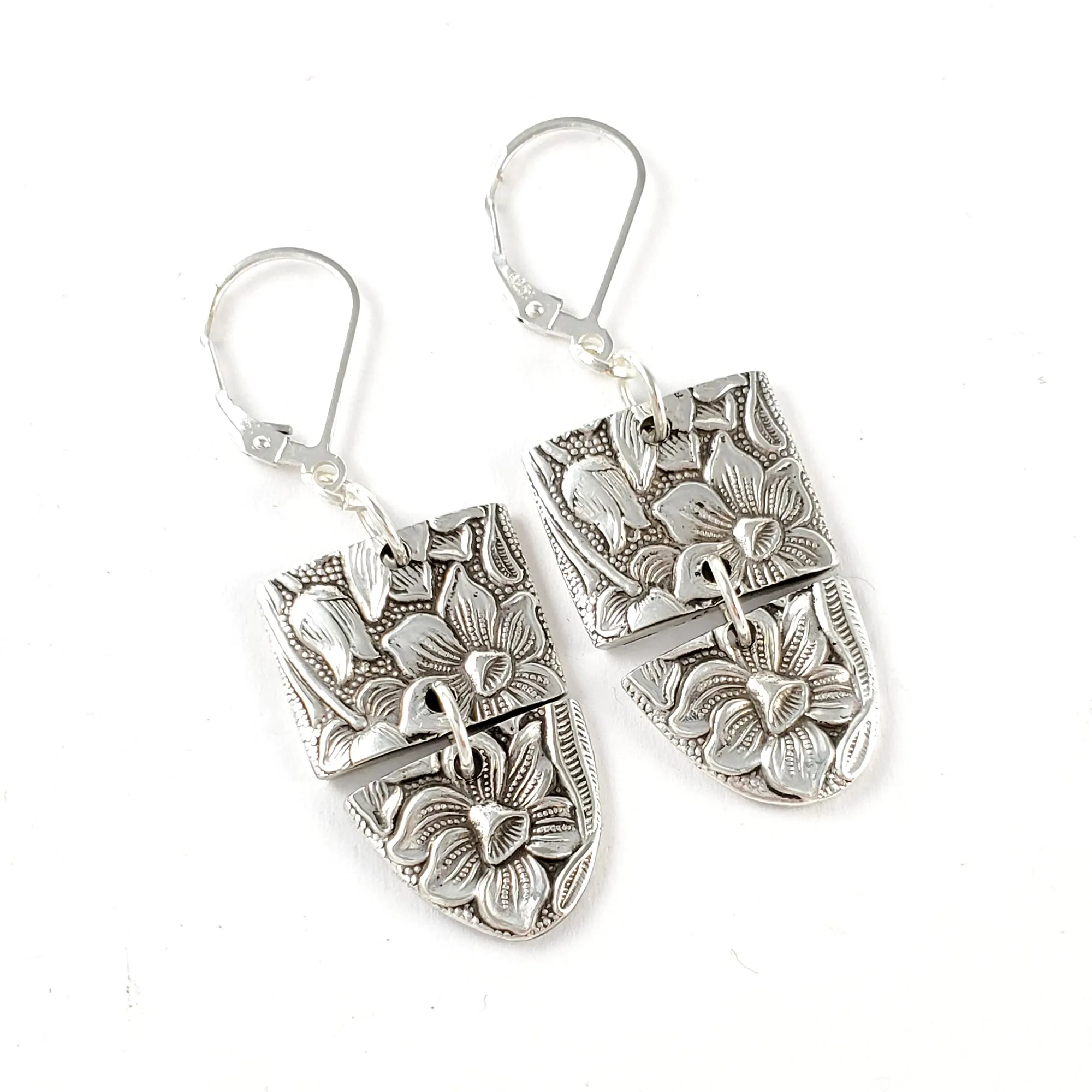 National Silver Narcissus Spoon Swing Earrings