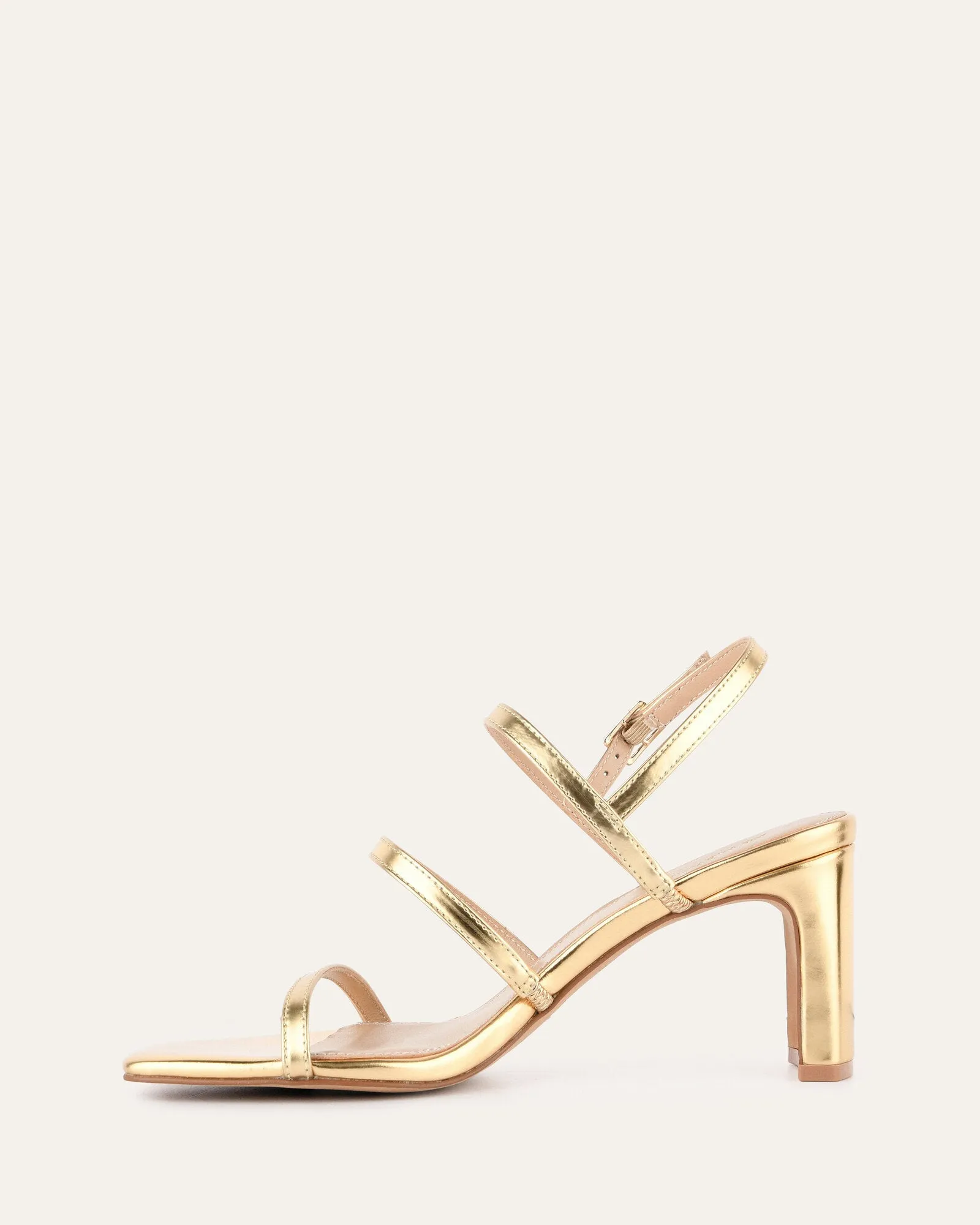 NIX MID HEEL SANDALS GOLD PATENT