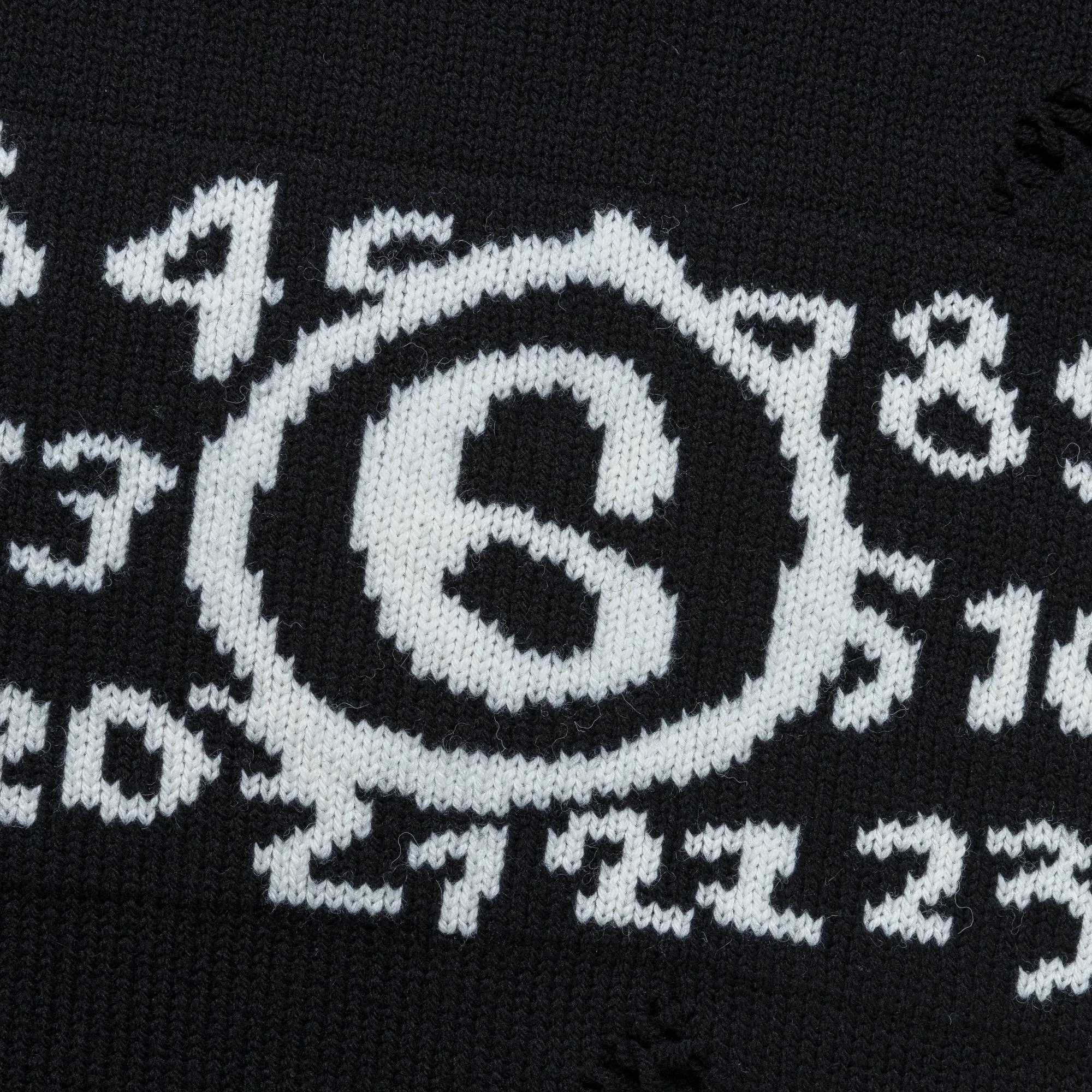 Numbers Motif Knitted Crewneck - Black